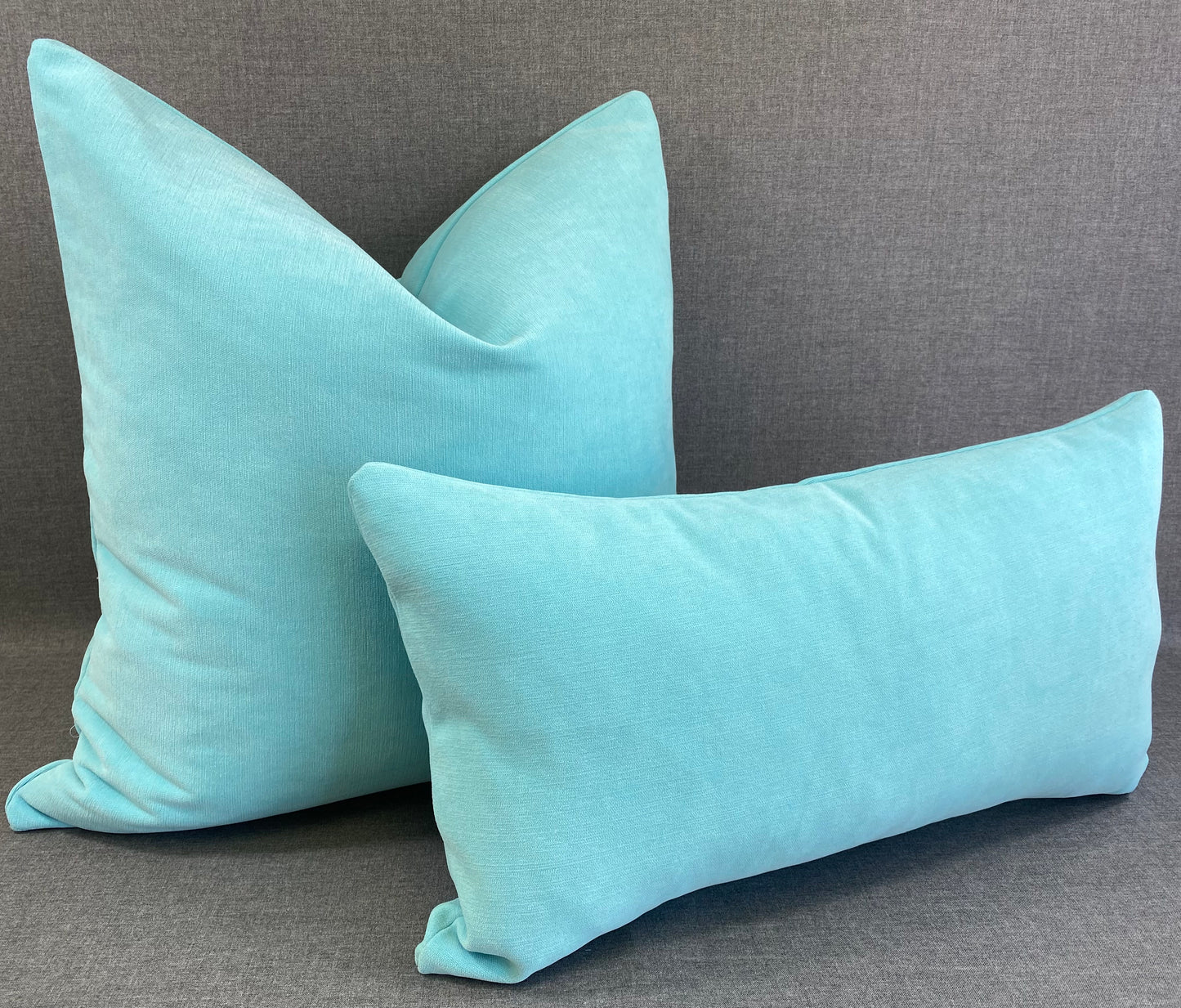 Luxury Lumbar Pillow 24" x 14" - Robin Egg; Soft and Velvety fabric of aquamarine