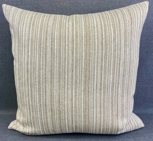 Luxury Square Pillow - 24" x 24" - Wheatfield; Lovely woven texture of beige, white and cream stripes