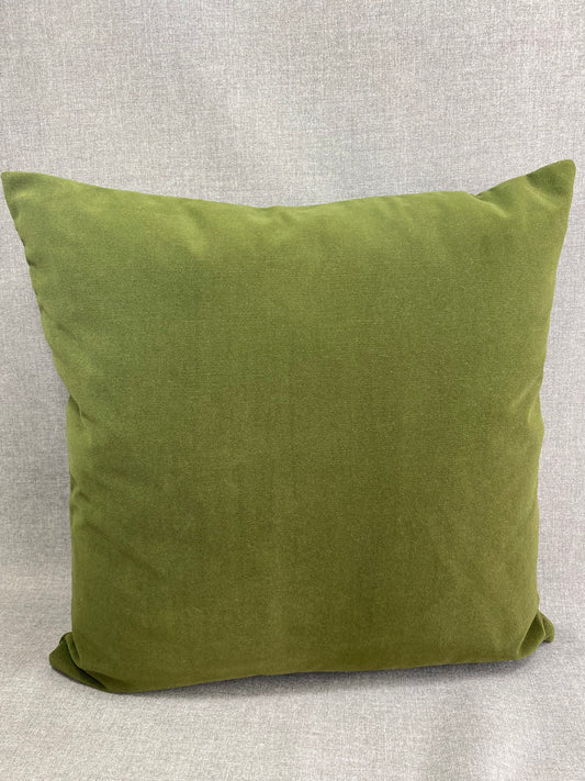 Belvedere Forest; green solid in a creamy smooth velvet fabric.