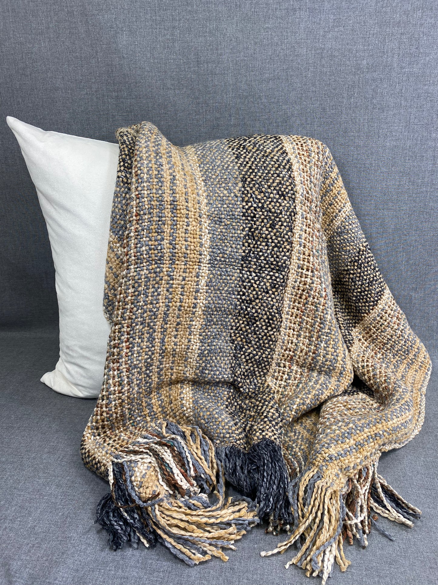 Luxury Knit Throw - 48" x 72" -  Dover Platinum; Bulky Knit Throw