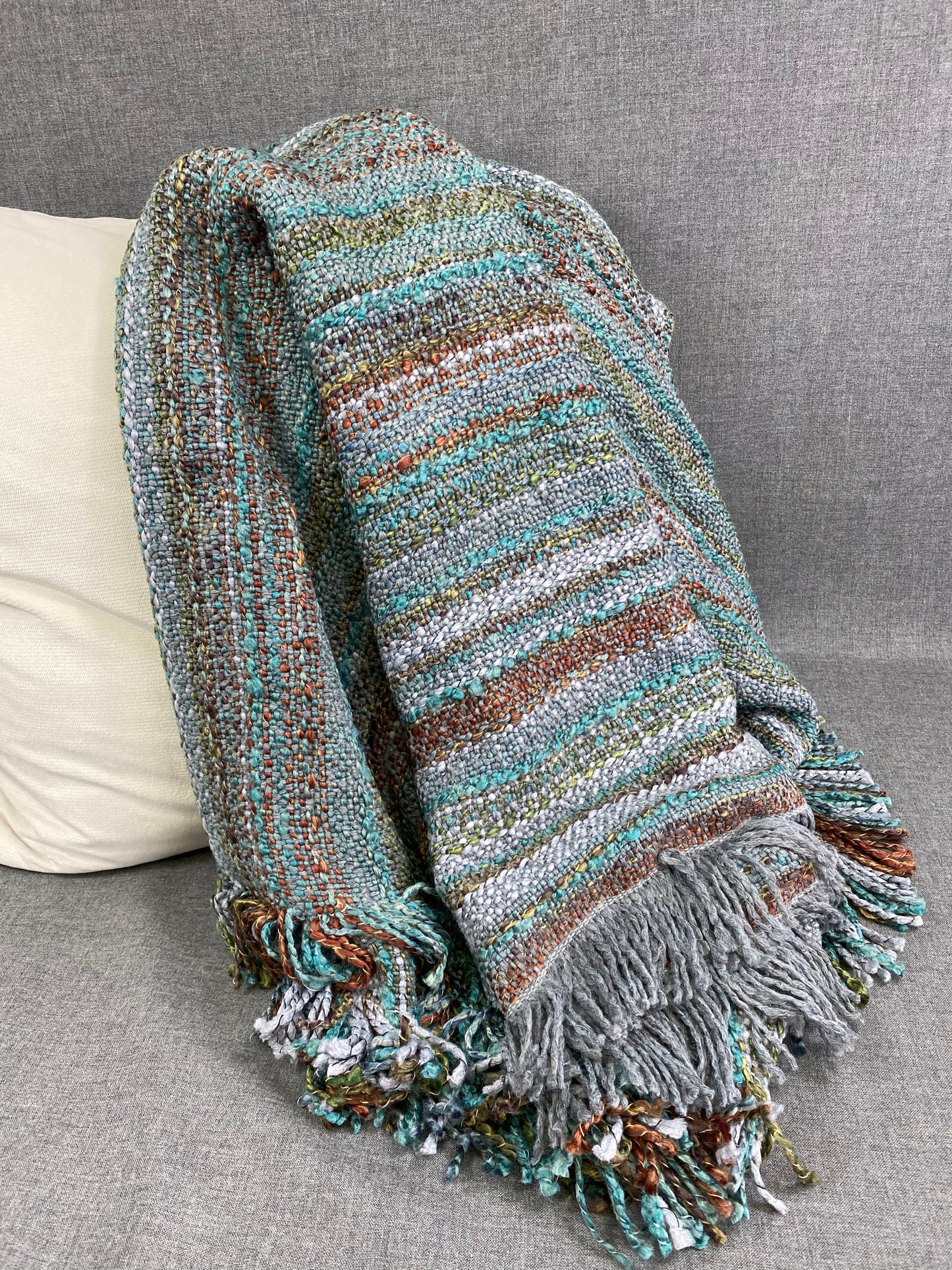 Luxury Knit Throw - 45" x 70" - Asheville Tidal; Bulky Knit Throw