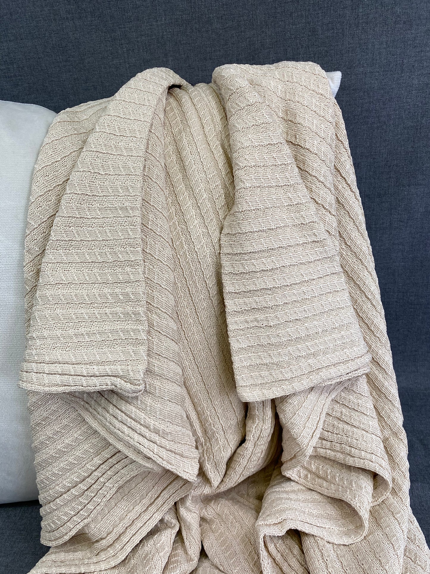 Luxury Knit Throw - 45" x 70" - Westport Linen; Bulky Knit Throw