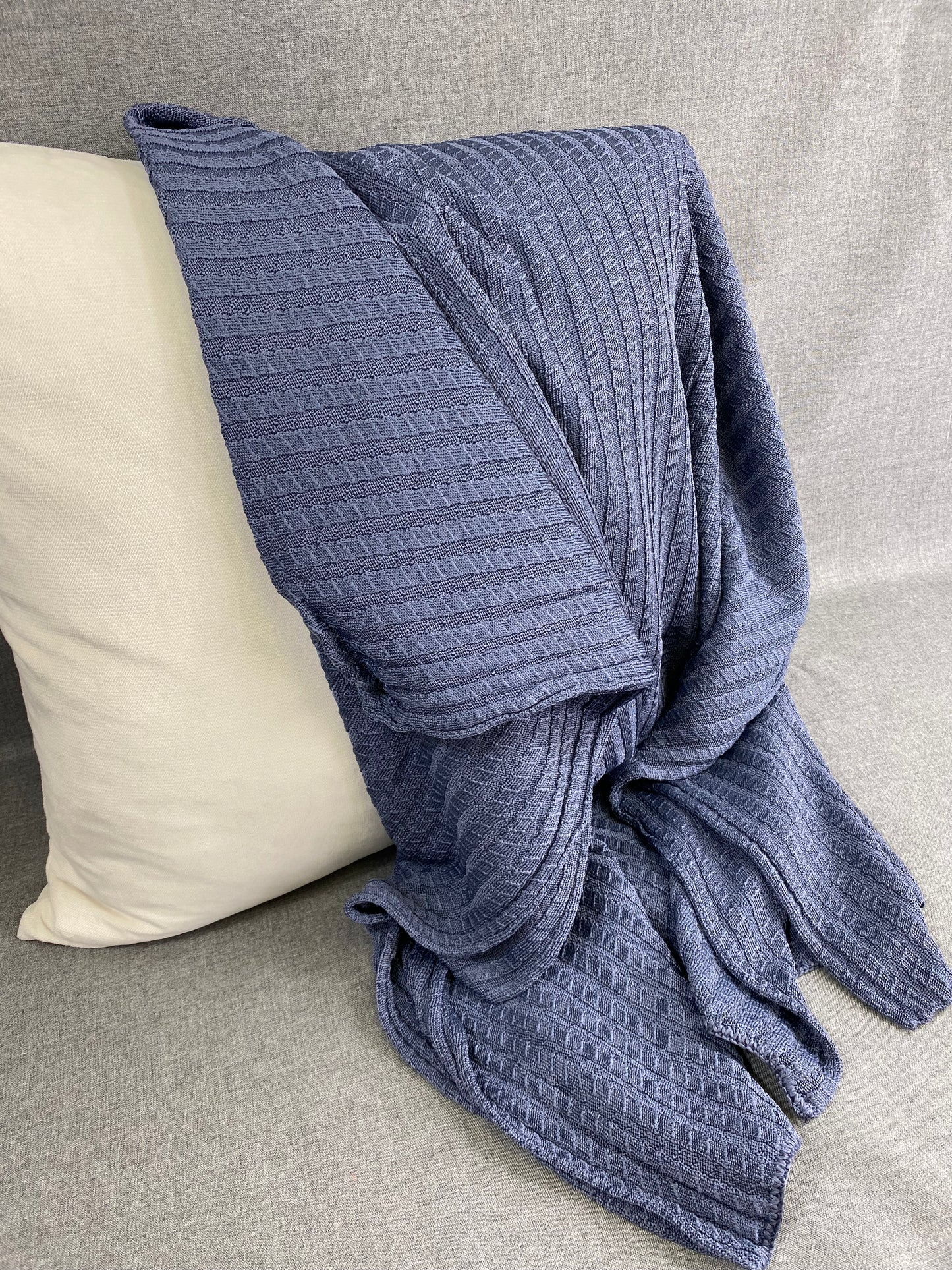 Luxury Knit Throw - 45" x 70" - Westport Denim; Bulky Knit Throw