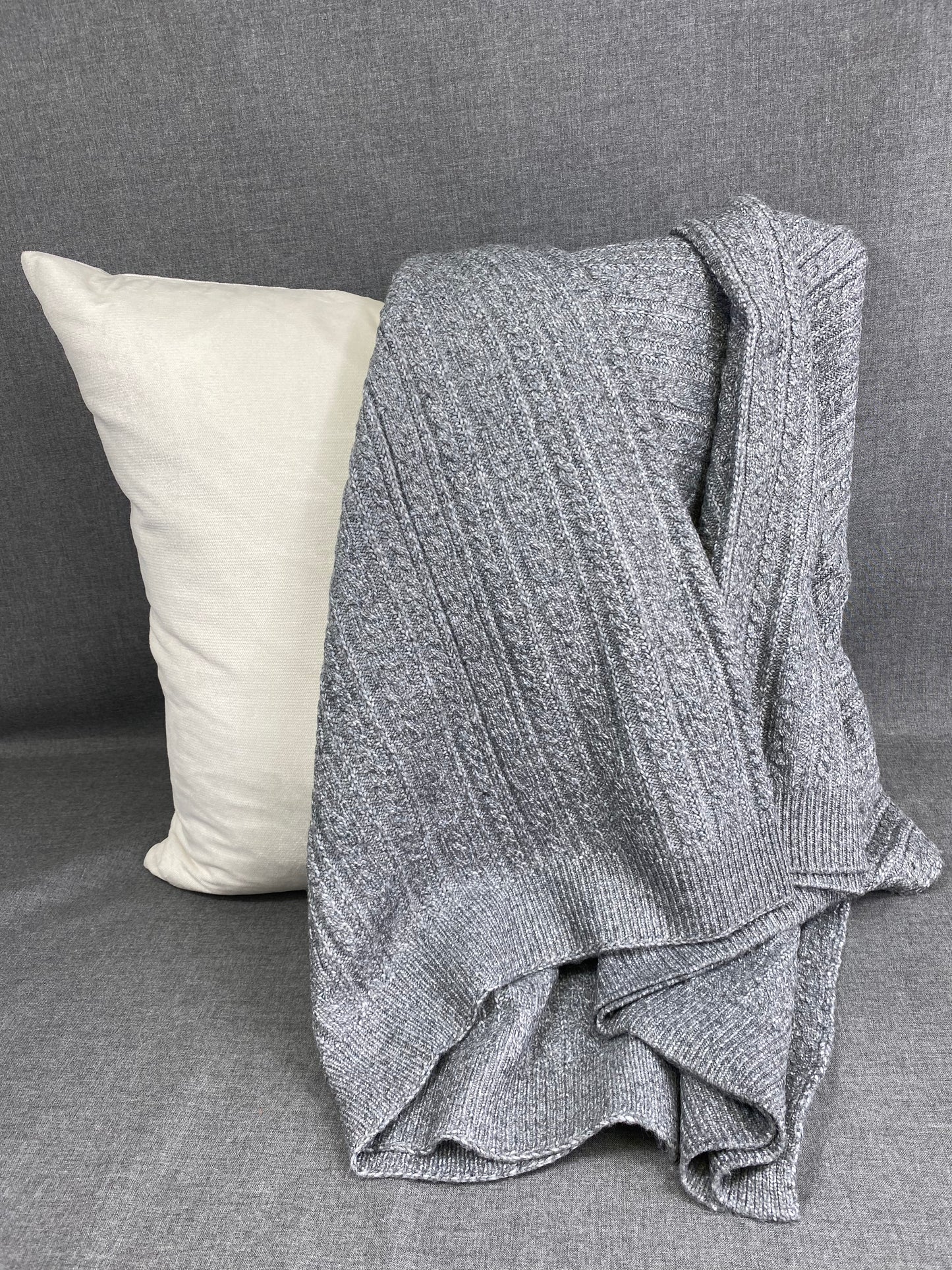 Luxury Knit Throw - 50" x 60" - Spinnaker Grey; Knit Throw