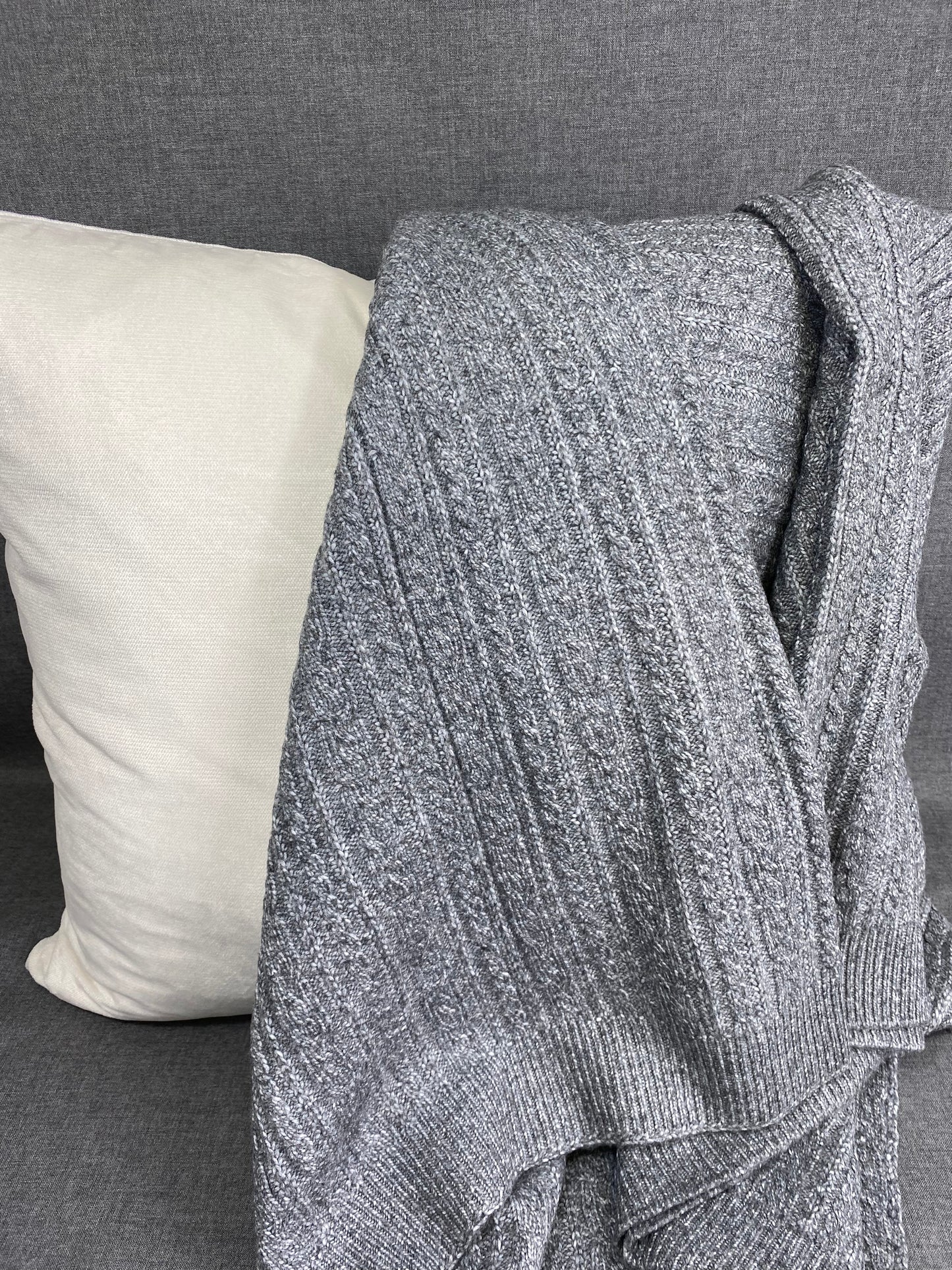 Luxury Knit Throw - 50" x 60" - Spinnaker Grey; Knit Throw