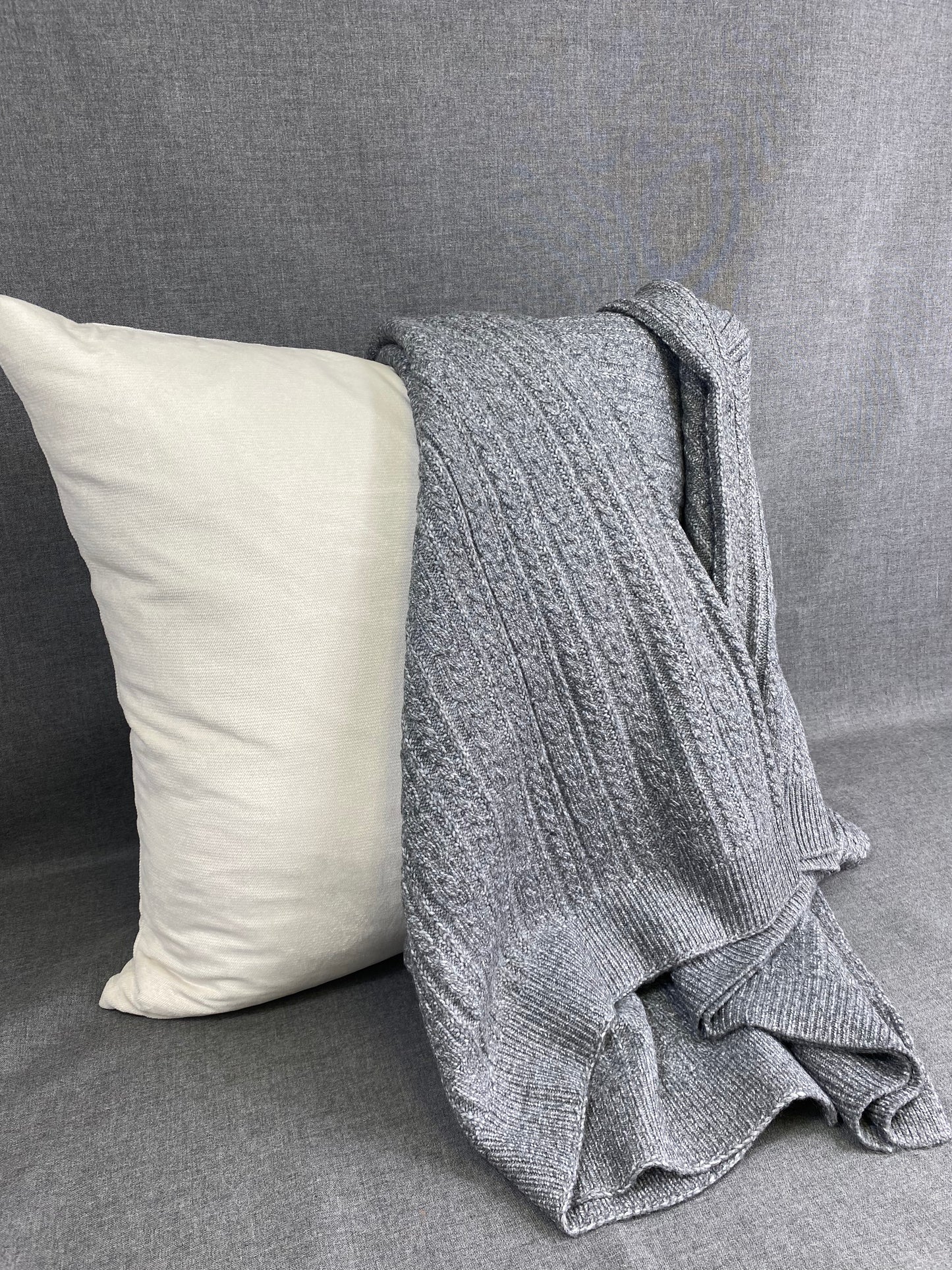 Luxury Knit Throw - 50" x 60" - Spinnaker Grey; Knit Throw