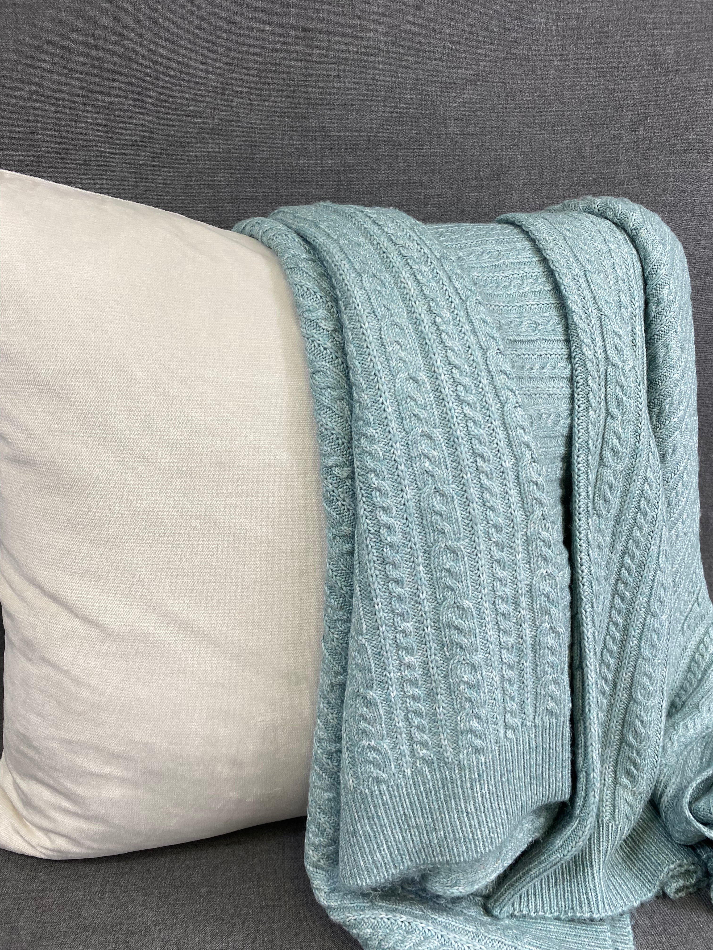 Luxury Knit Throw - 50" x 60" - Spinnaker Seamist; Knit Throw