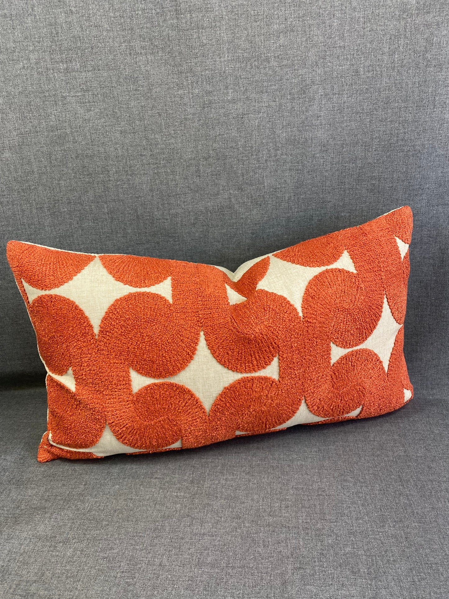 Luxury Lumbar Pillow -  24" x 14" - Posh Den: Dark Orange