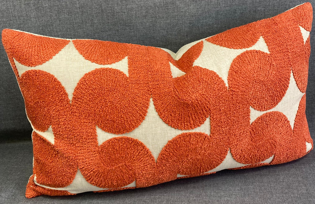 Luxury Lumbar Pillow - 24" x 14"- Posh Den Dark Orange