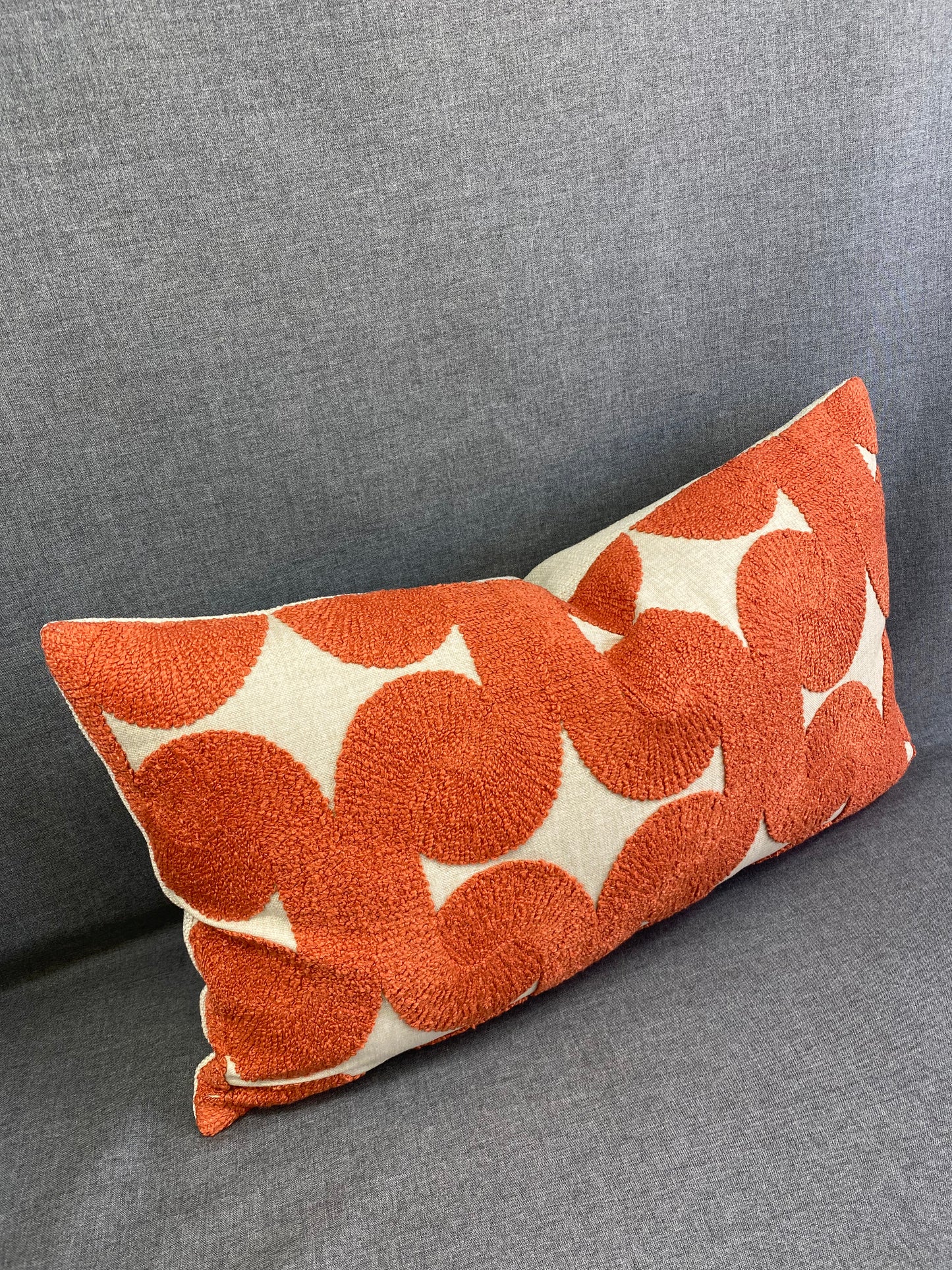 Luxury Lumbar Pillow -  24" x 14" - Posh Den: Dark Orange