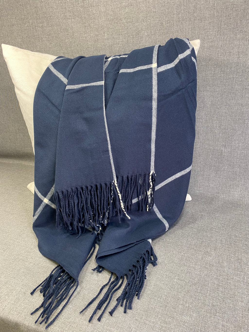 Glasgow Navy Throw  50"X60"