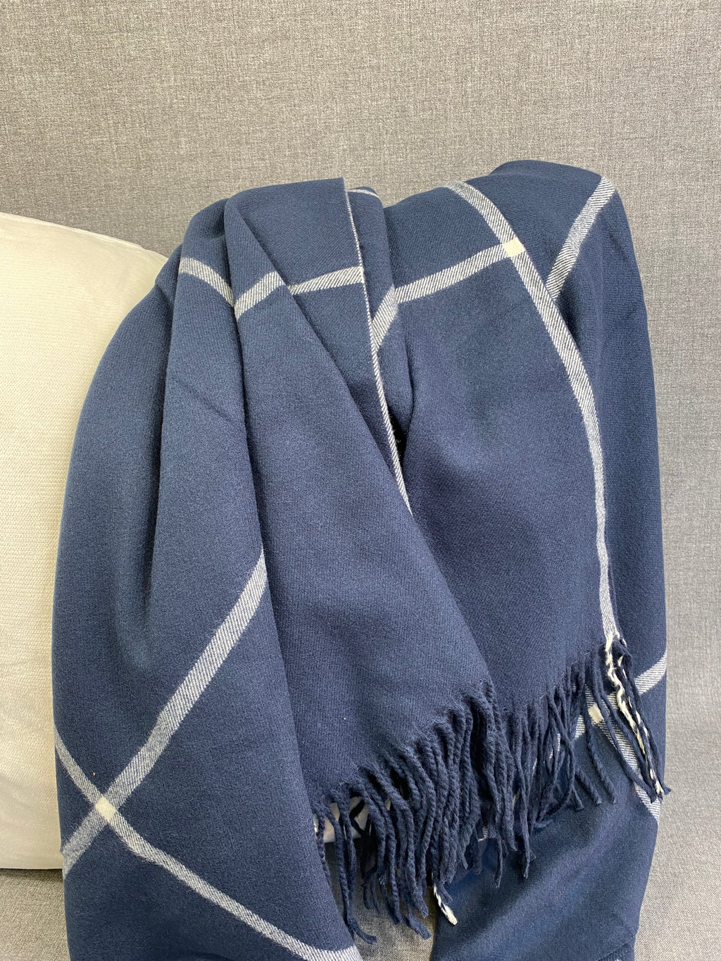 Glasgow Navy Throw  50"X60"