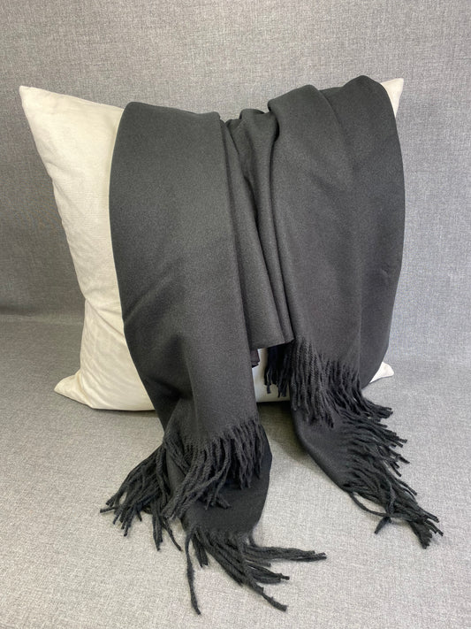 Faux Cashmere Black- 68" x 50"