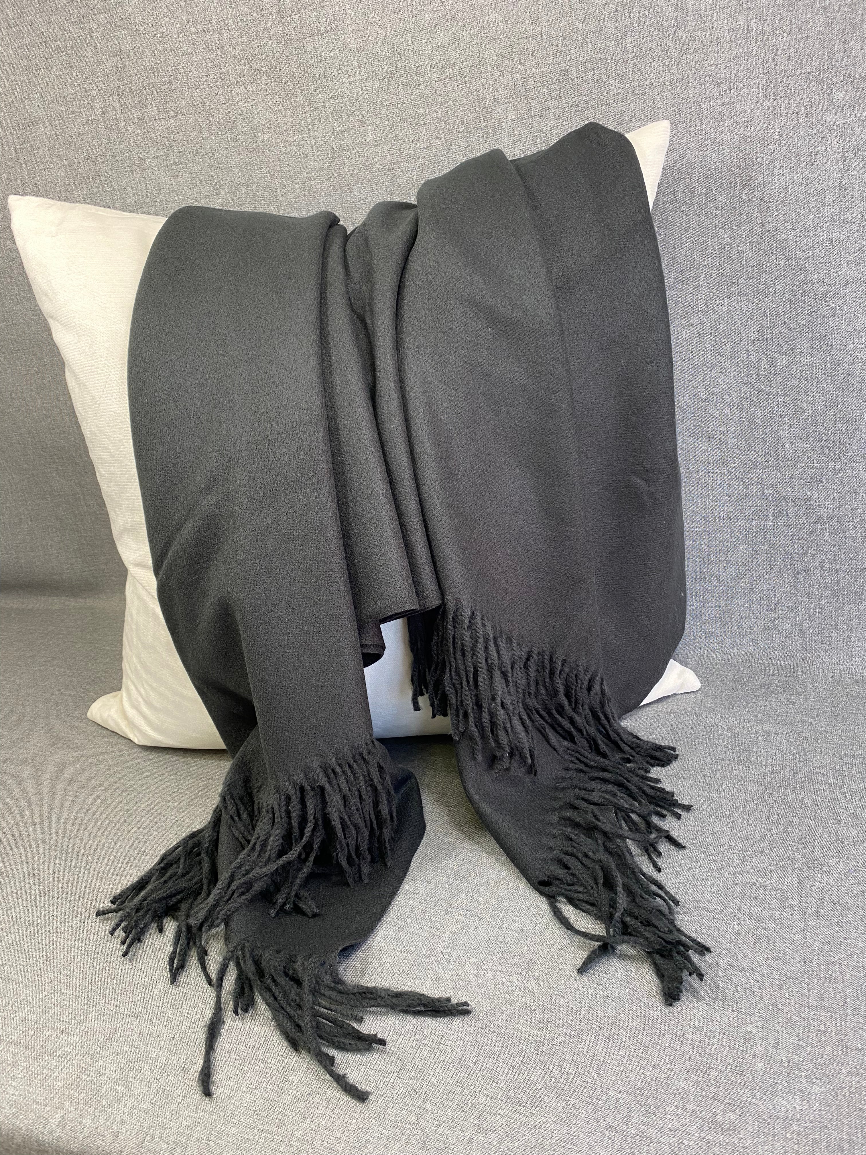 Faux Cashmere Black- 68" x 50"