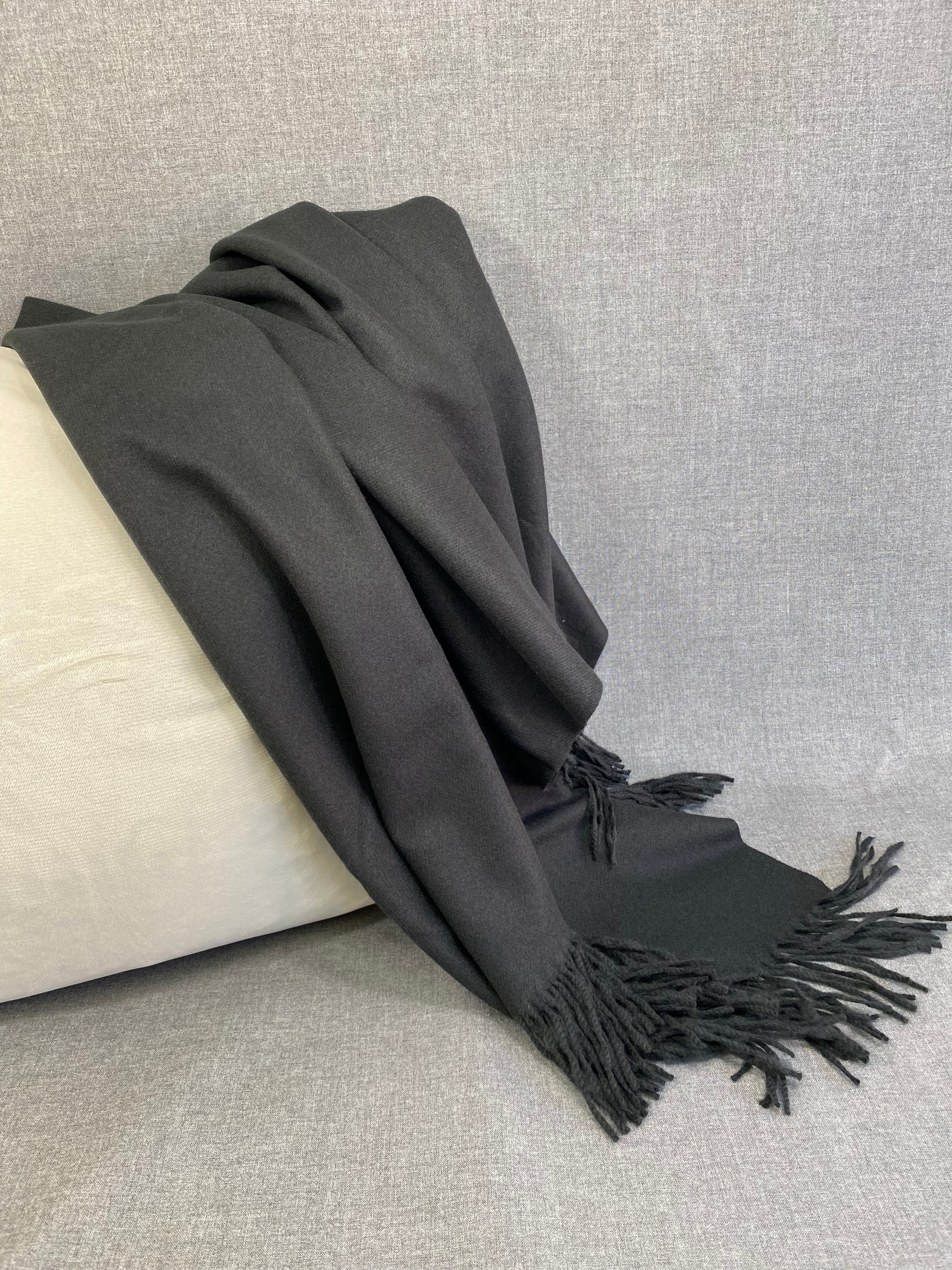 Faux Cashmere Black- 68" x 50"