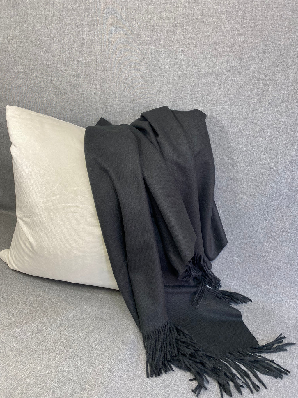 Faux Cashmere Black- 68" x 50"