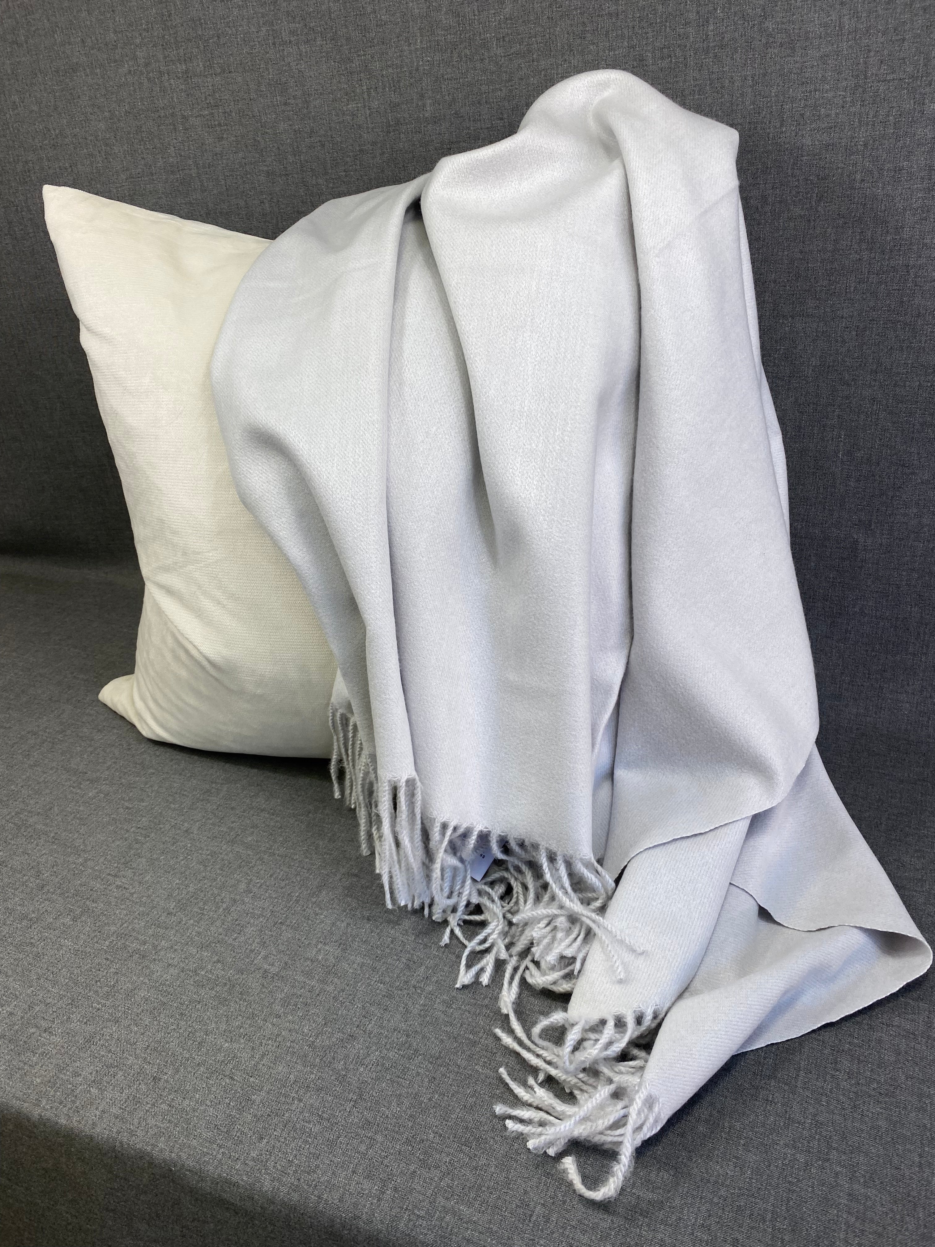 Faux Cashmere Grey Throw - 68" x 50"