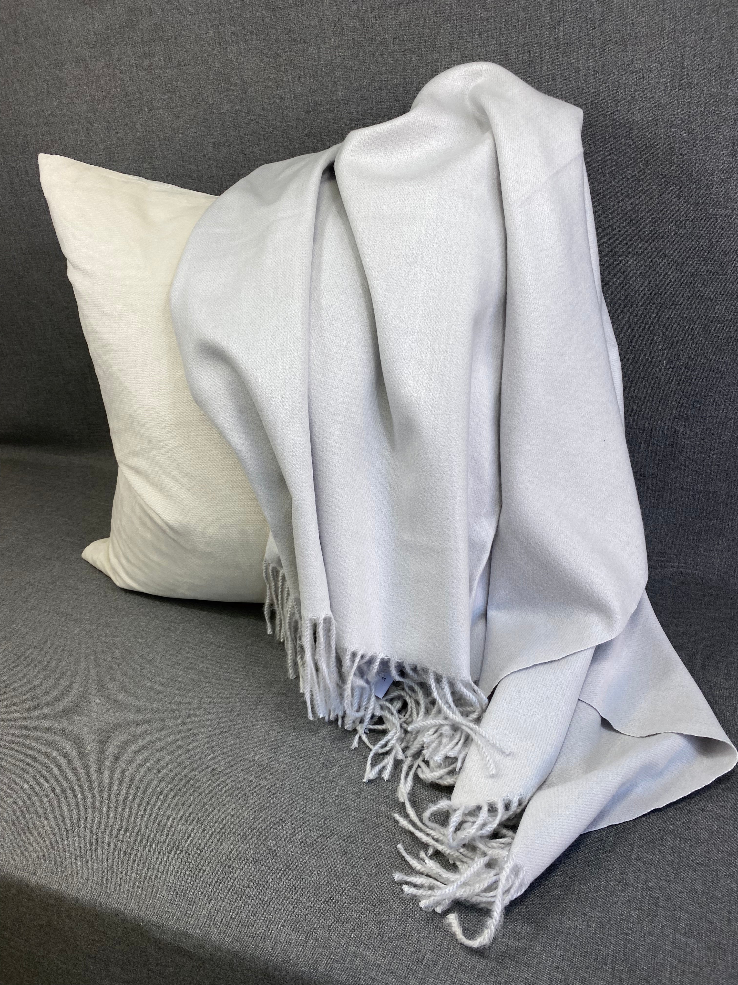 Faux Cashmere Grey Throw - 68" x 50"