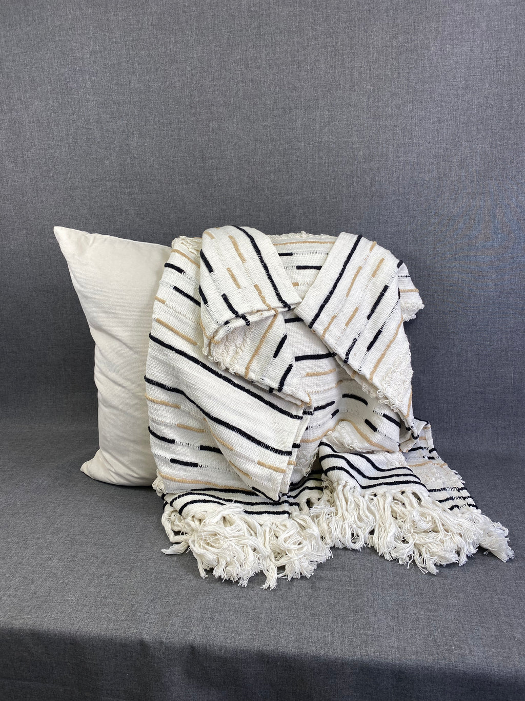 Corded Throw Ivory 50"X60"