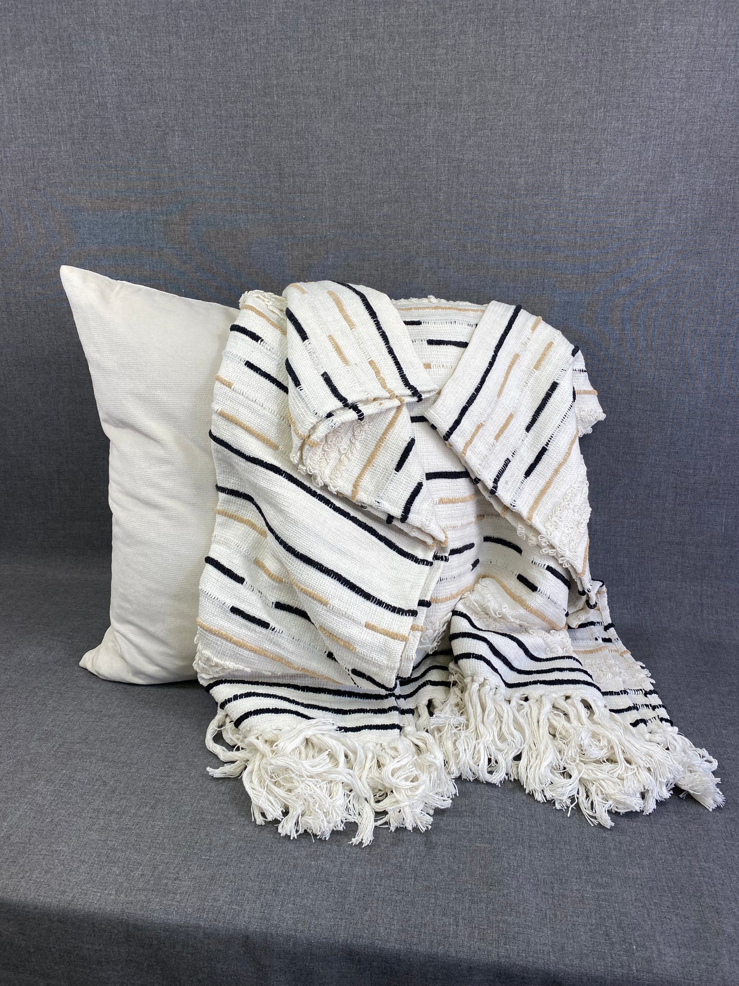 Corded Throw Ivory 50"X60"