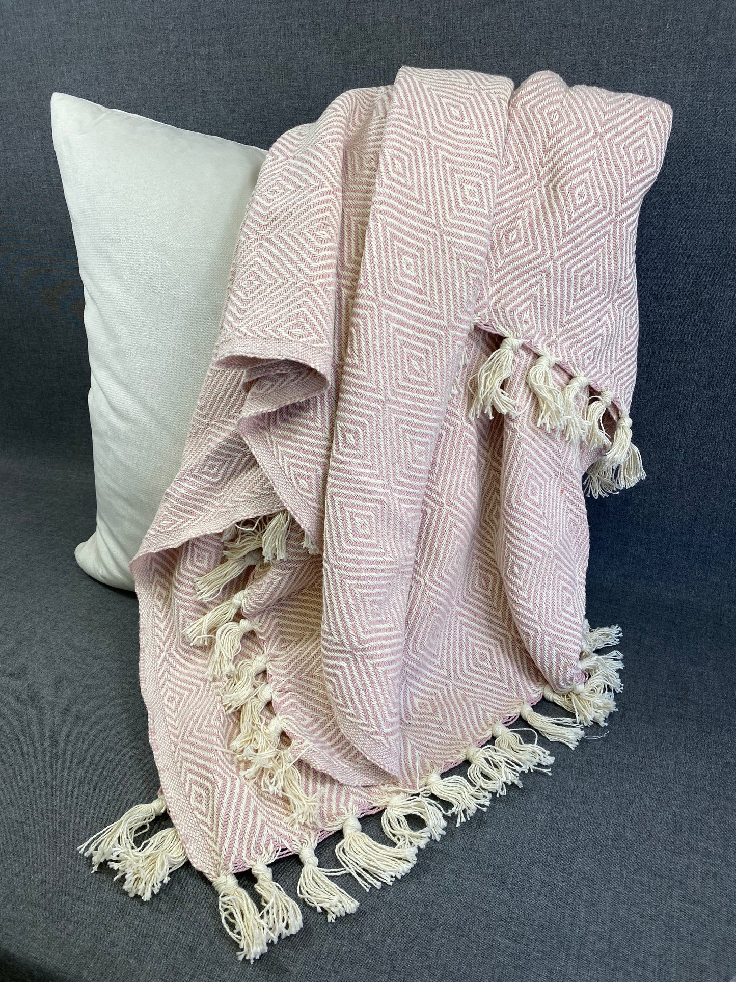 Soft Throw Diamond Weave-Pink- 50"X60"