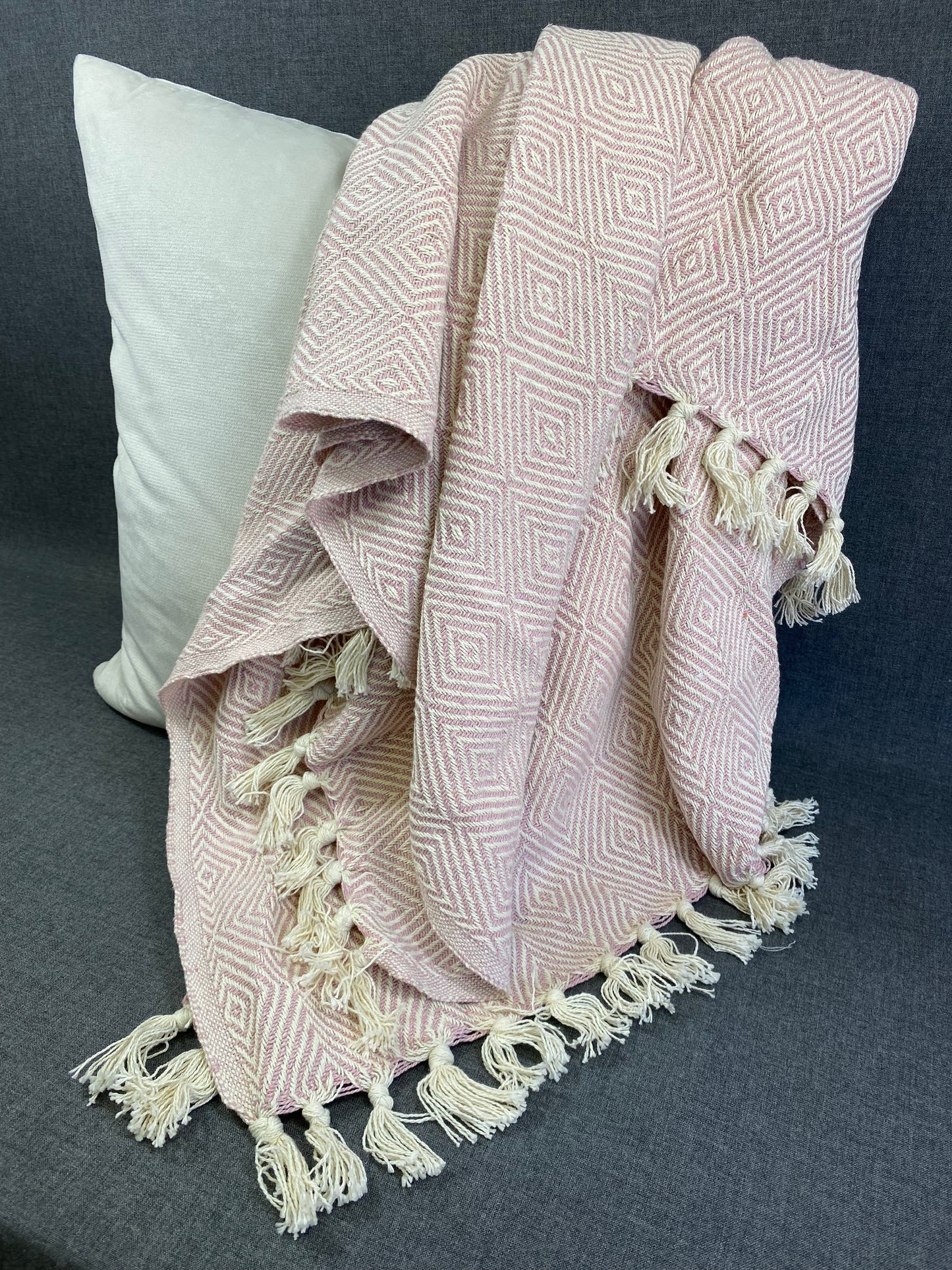 Soft Throw Diamond Weave-Pink- 50"X60"