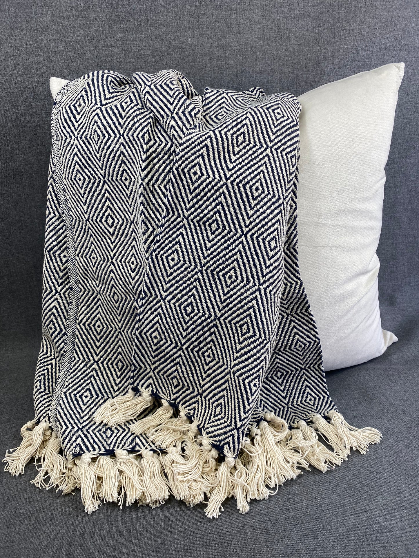 Soft Throw Diamond Weave-Navy Blue- 50"X60"