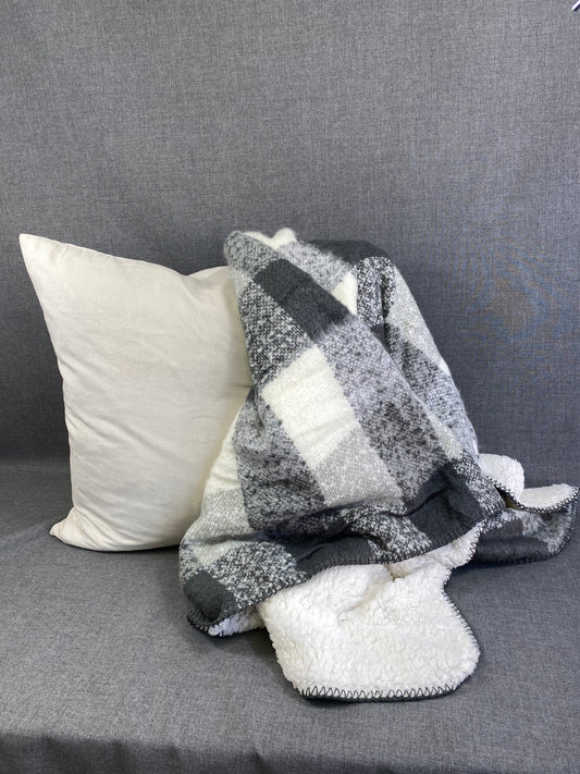 Faux Mohair Sherpa Throw- Grey- 50"X60"