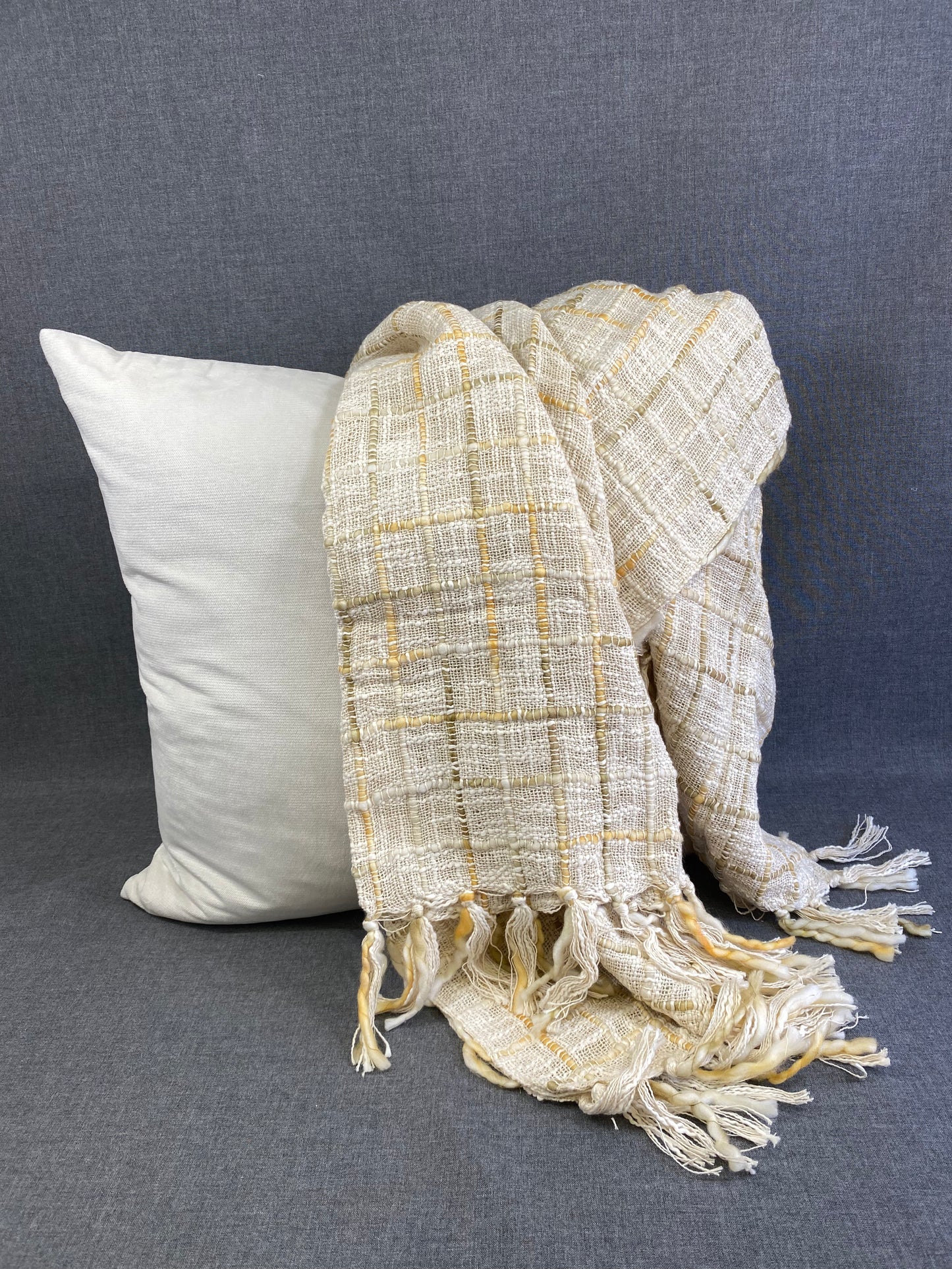 Cross Hatch Weave Throw-Wheat- 50"X60"