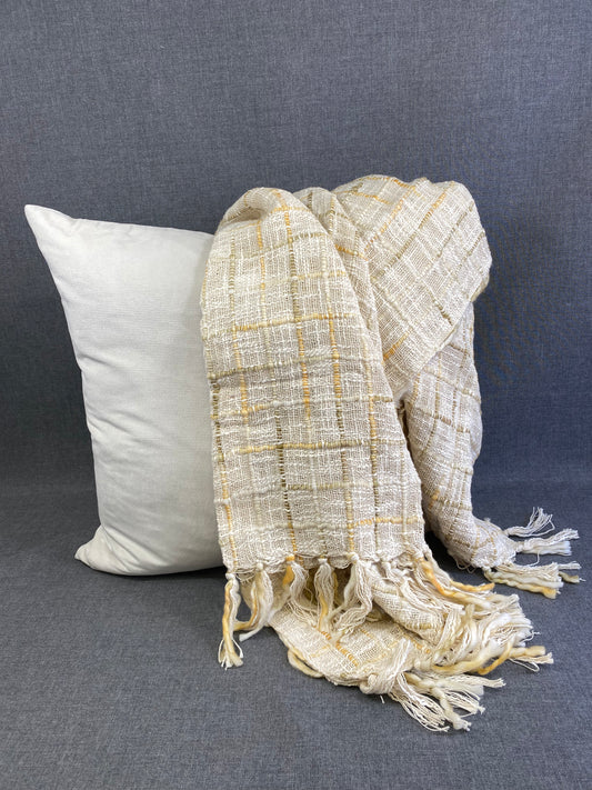 Cross Hatch Weave Throw-Wheat- 50"X60"