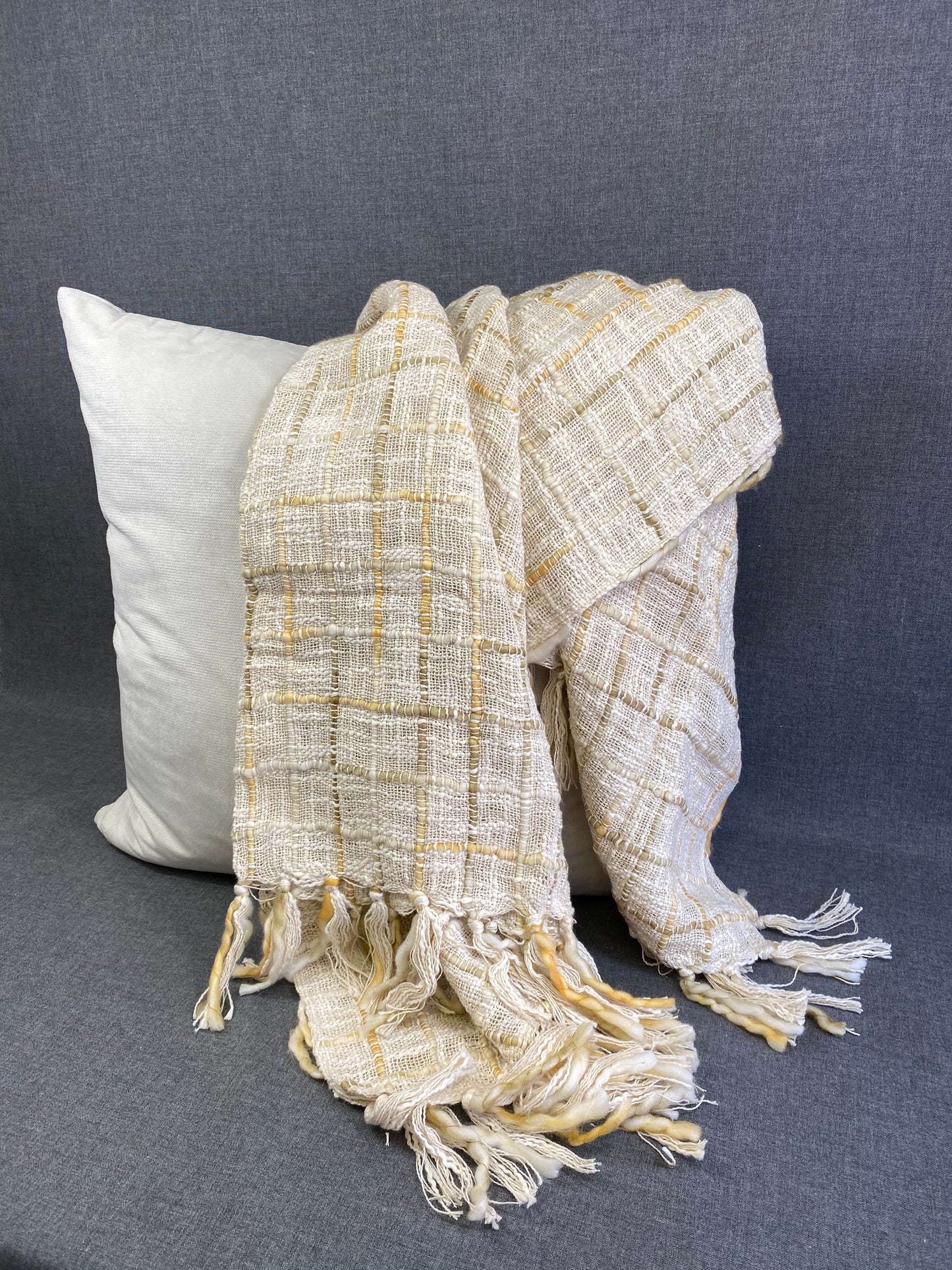 Cross Hatch Weave Throw-Wheat- 50"X60"