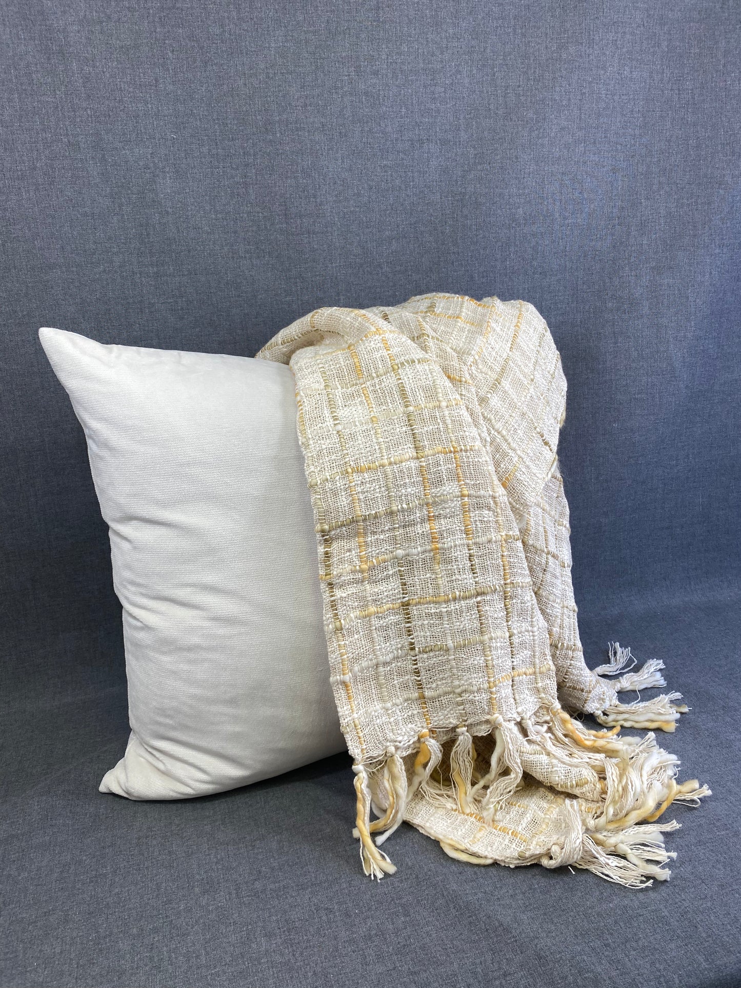 Cross Hatch Weave Throw-Wheat- 50"X60"