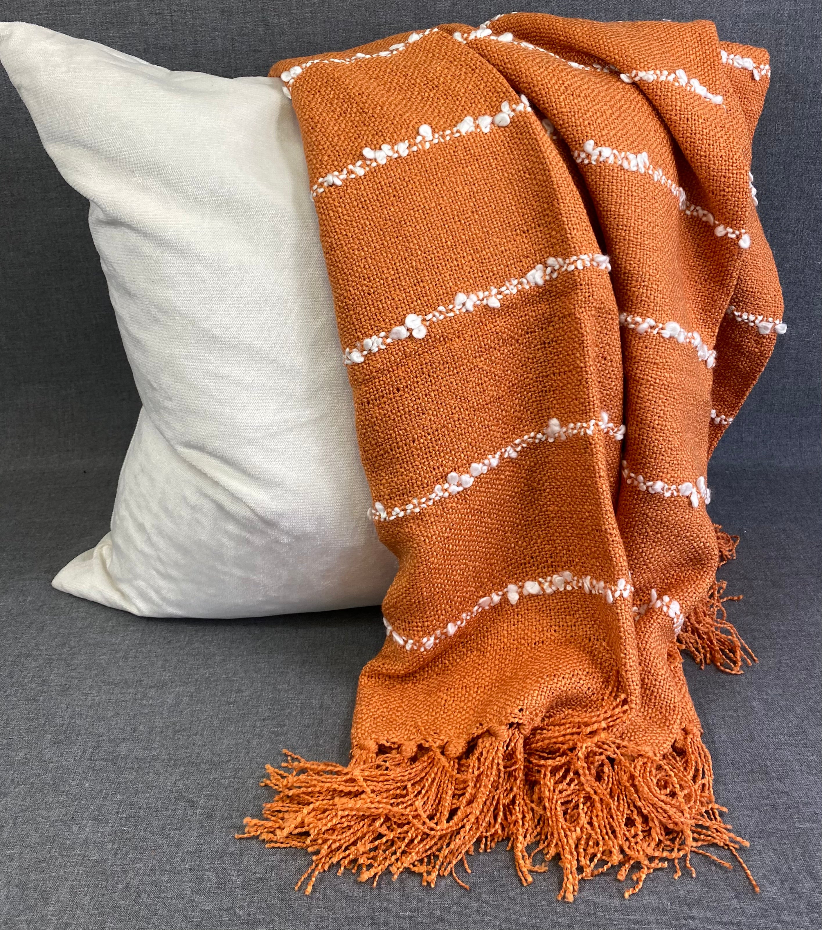 Striped Throw - Rust - 50" x 60"