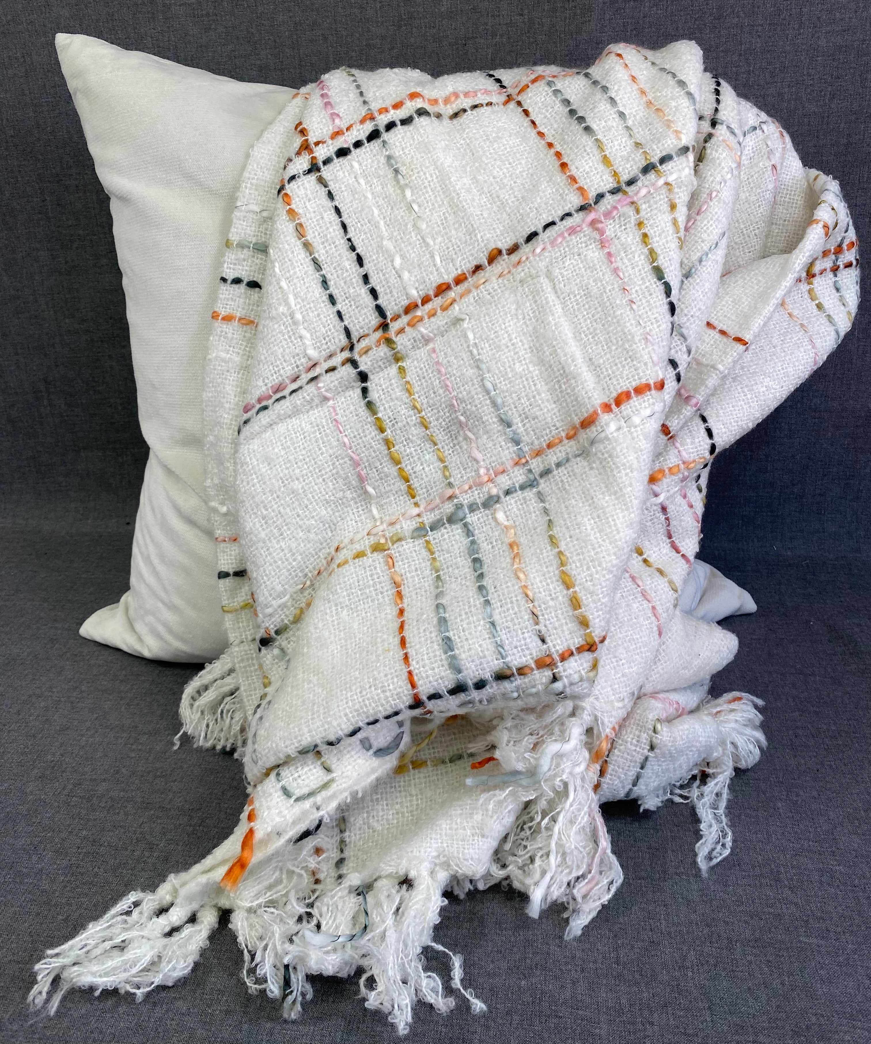 Crosshatch Throw-White/Multi-50"X60"
