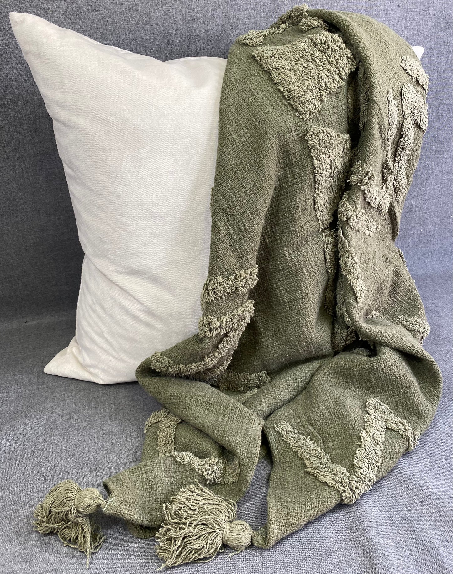 Tufted Throw-Moss-50"X60"