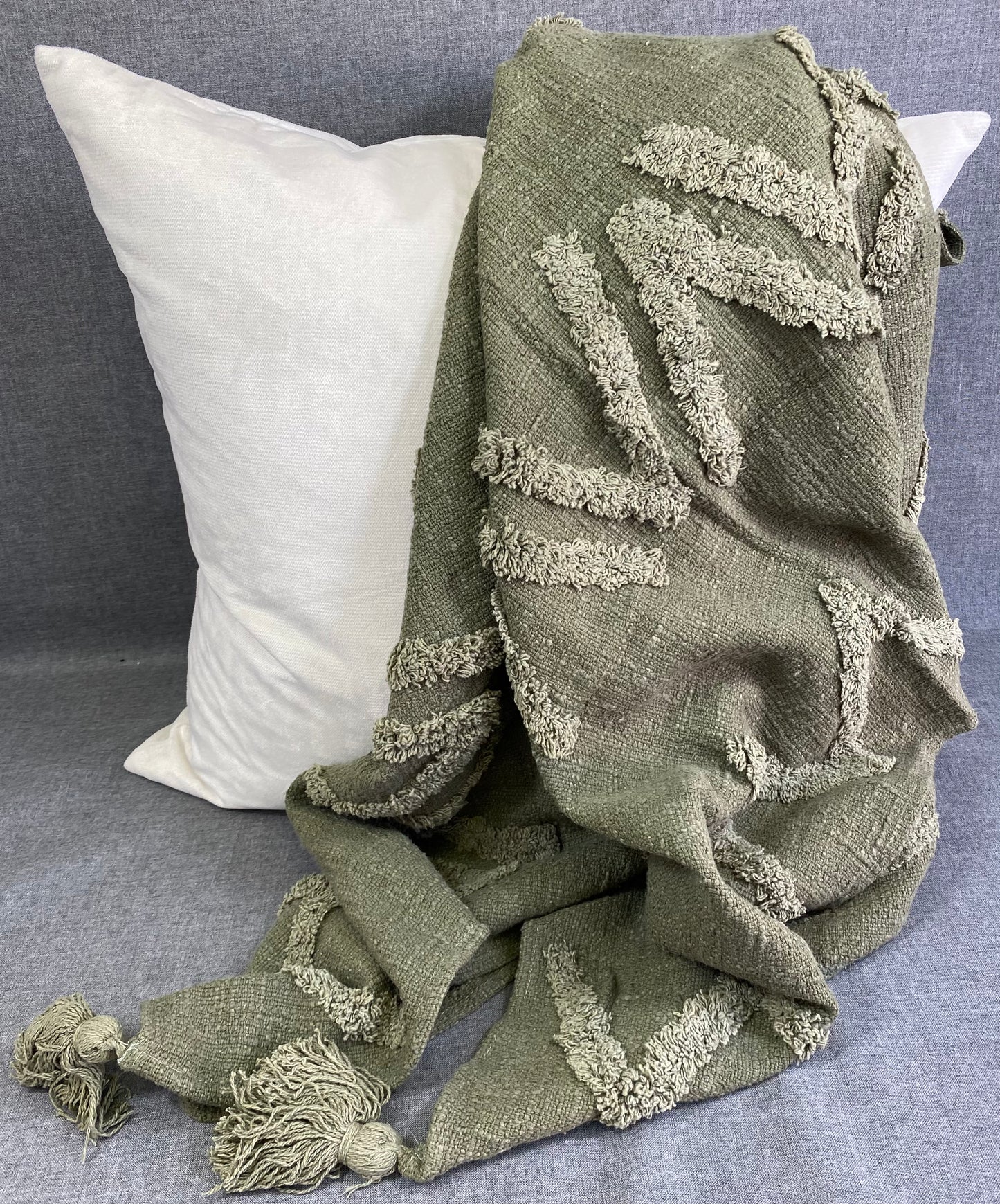 Tufted Throw-Moss-50"X60"