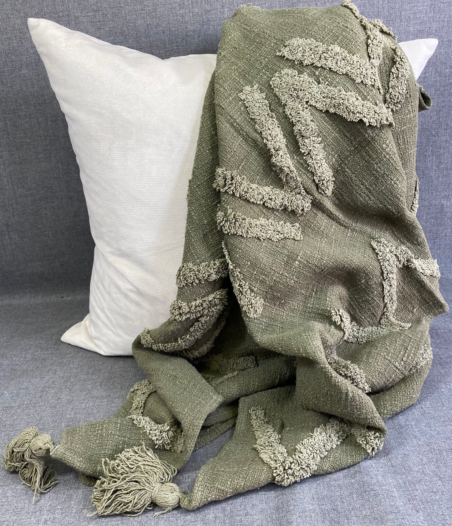 Tufted Throw-Moss-50"X60"