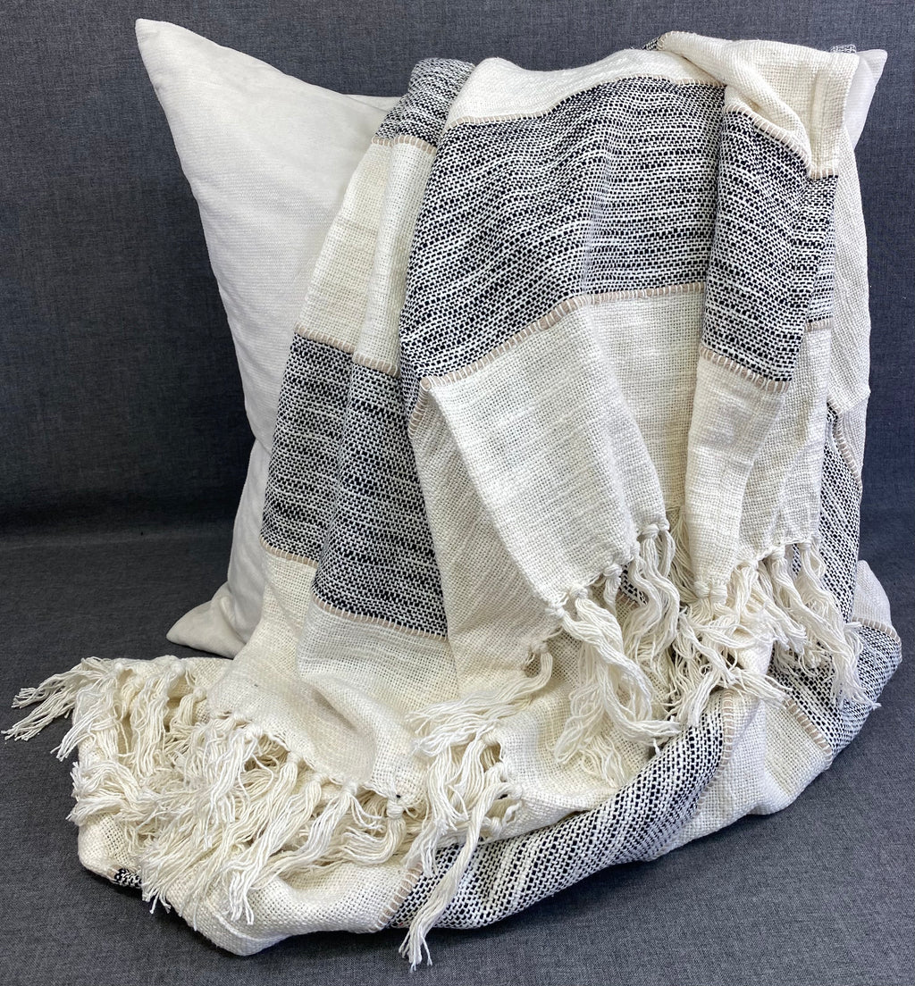 Striped Throw Black 50"X60"
