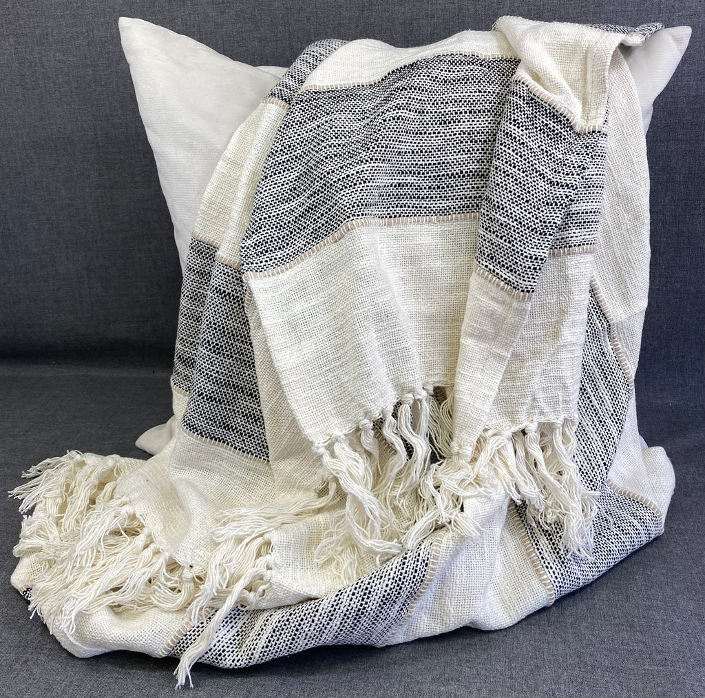 Striped Throw Black 50"X60"