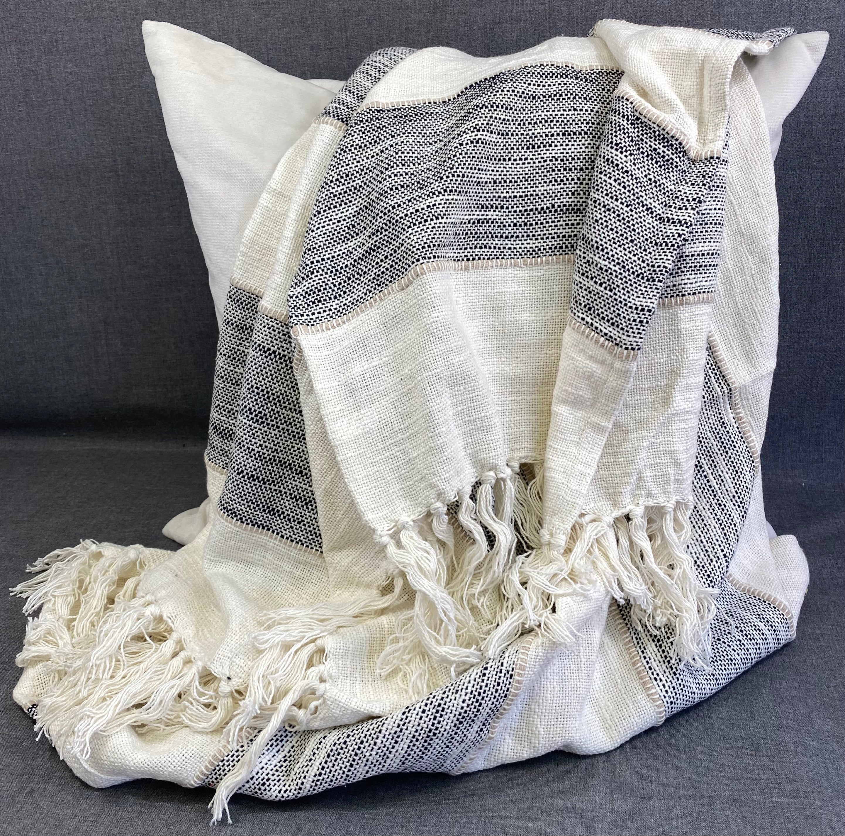 Striped Throw Black 50"X60"