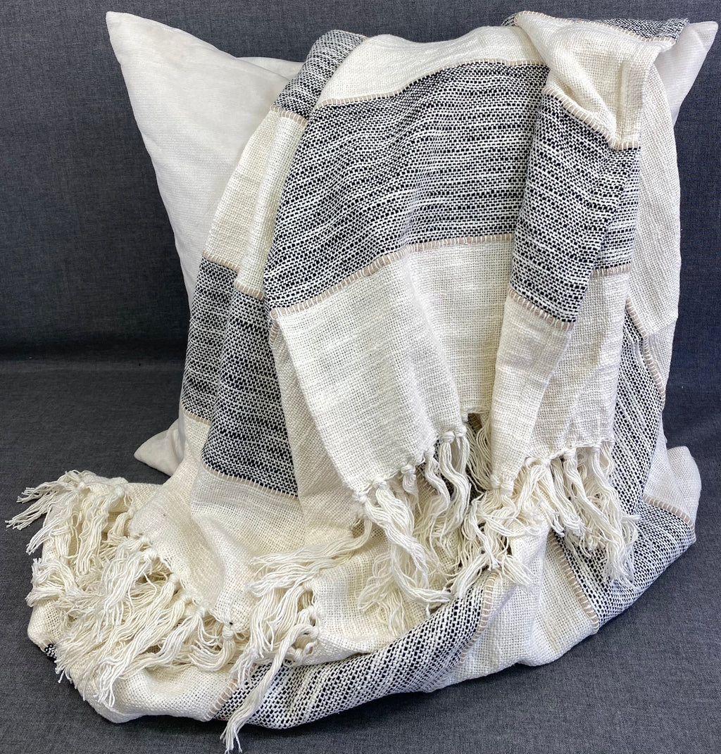 Striped Throw Black 50"X60"