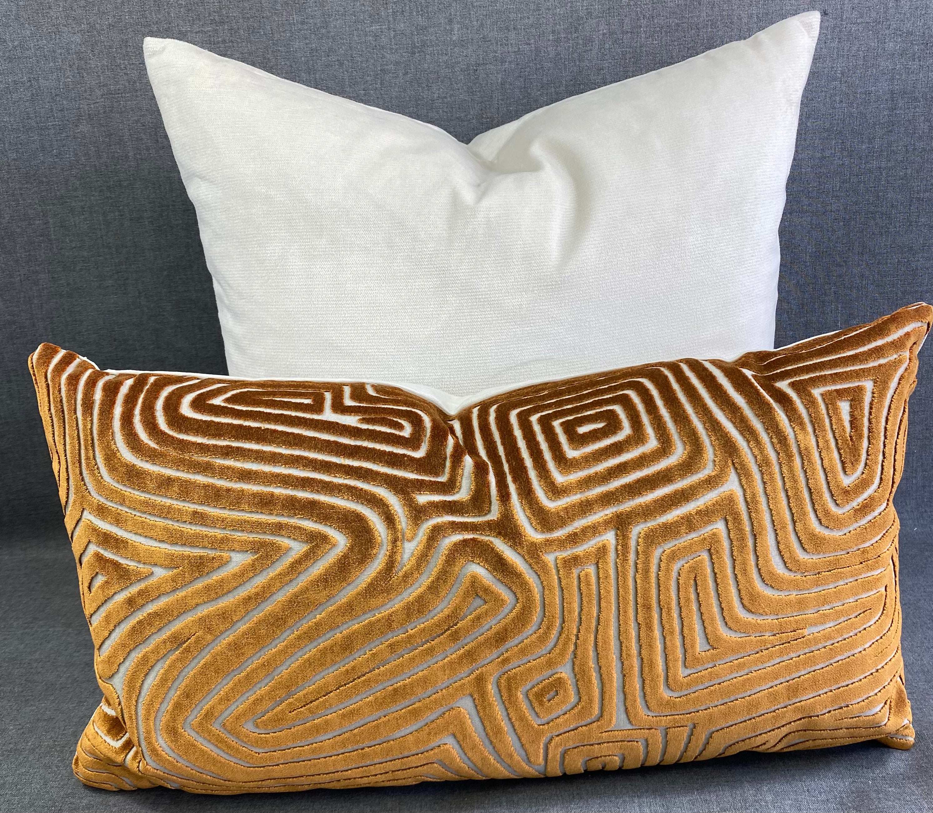 Luxury Lumbar Pillow - 24" x 14"- Vertigo Rust