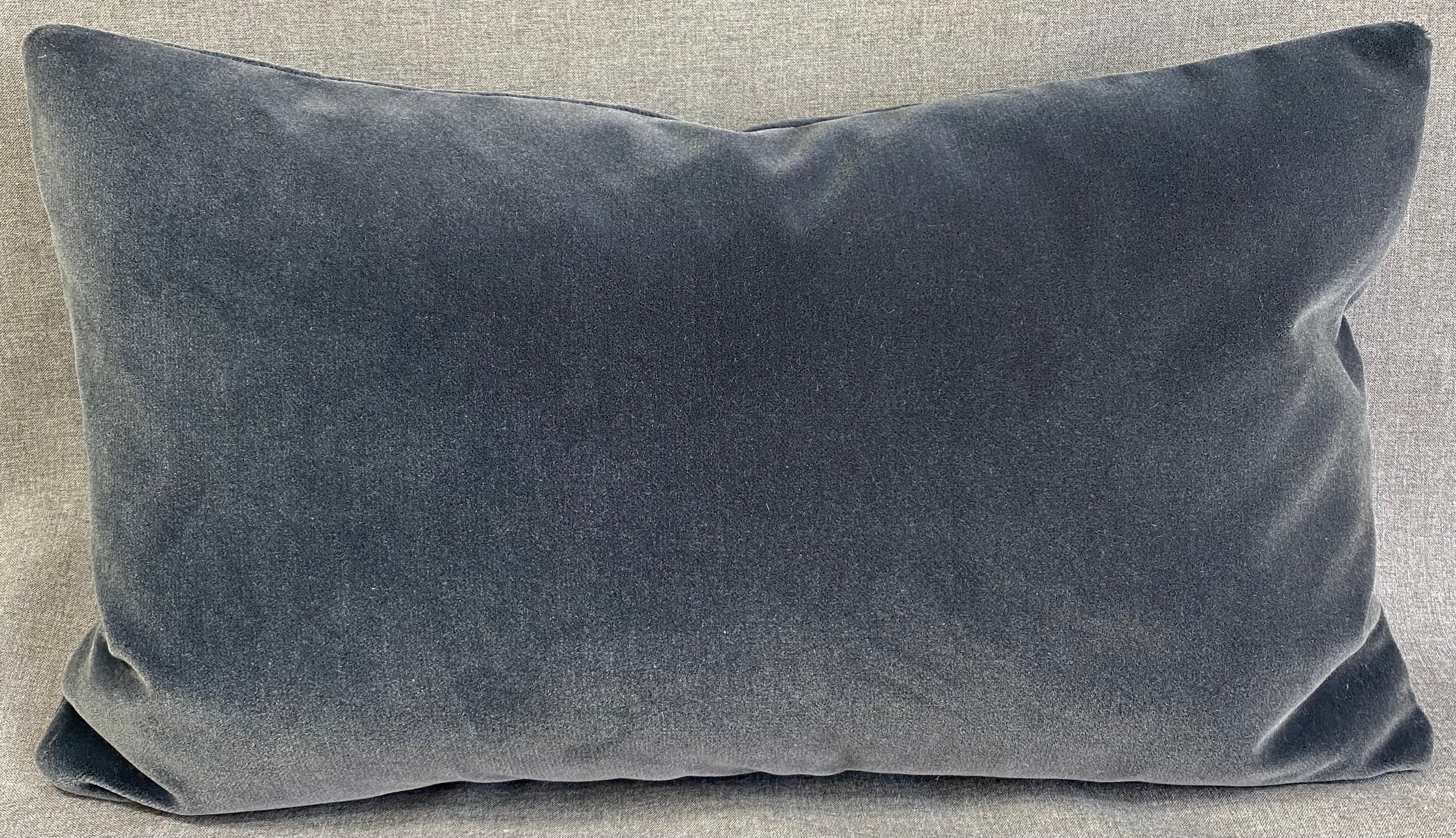 Luxury Lumbar Pillow - 24" x 14"- Slate Mohair