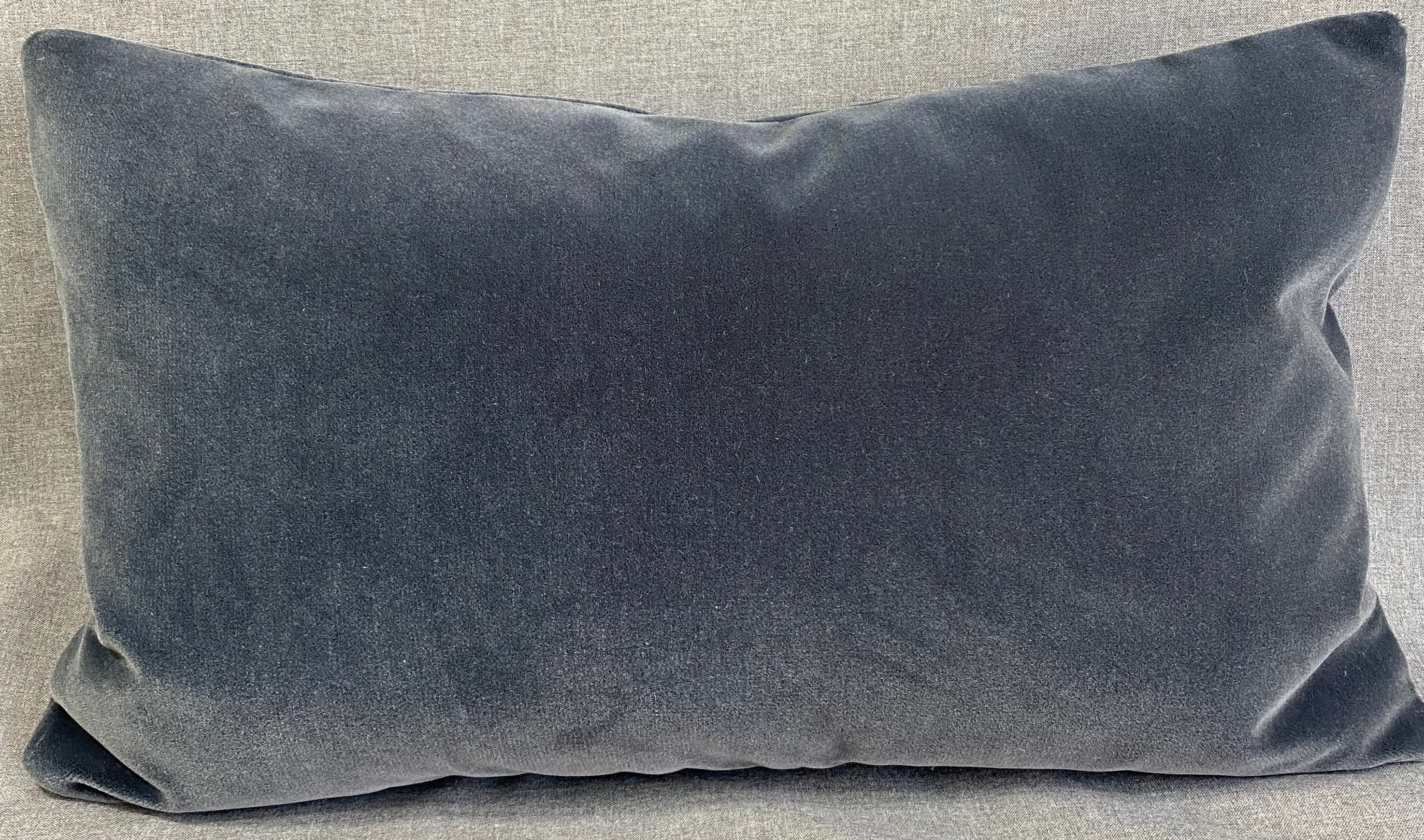Luxury Lumbar Pillow - 24" x 14"- Slate Mohair