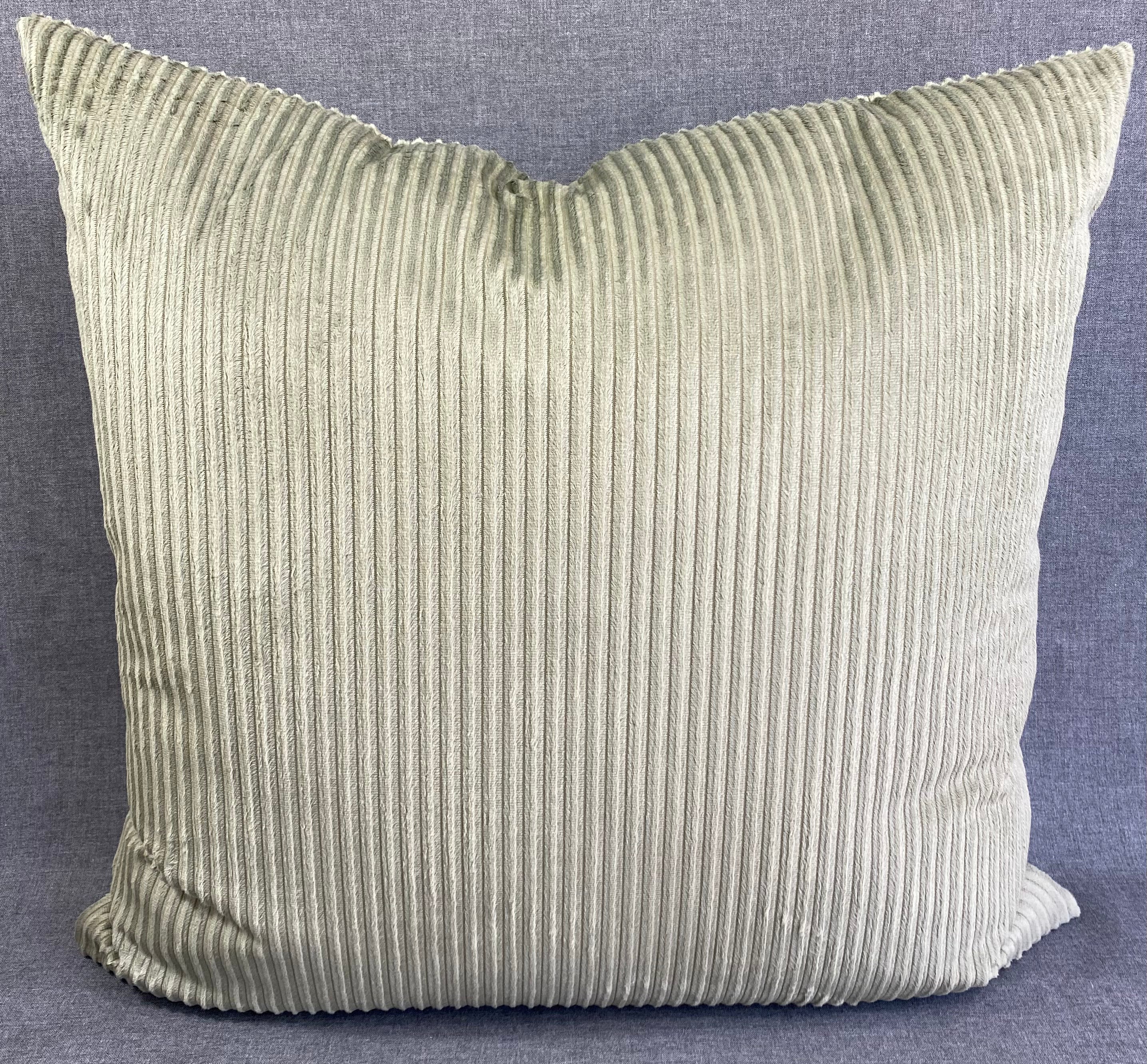 Luxury Pillow -  24" x 24"- Sage Corduroy