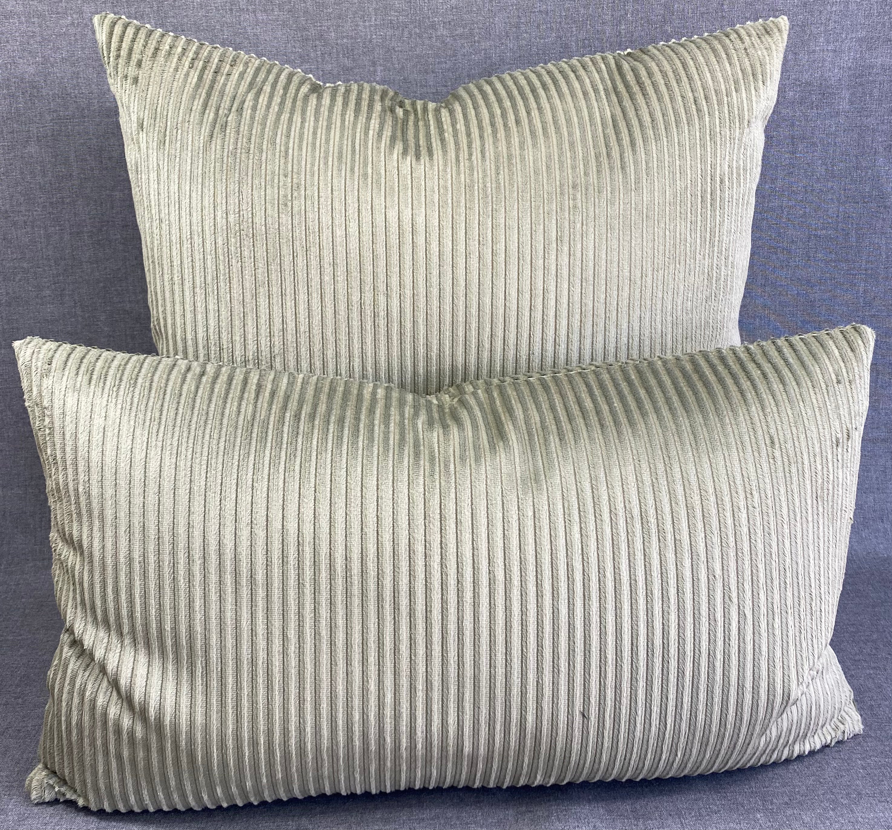 Luxury Lumbar Pillow - 24" x 14"- Sage Corduroy