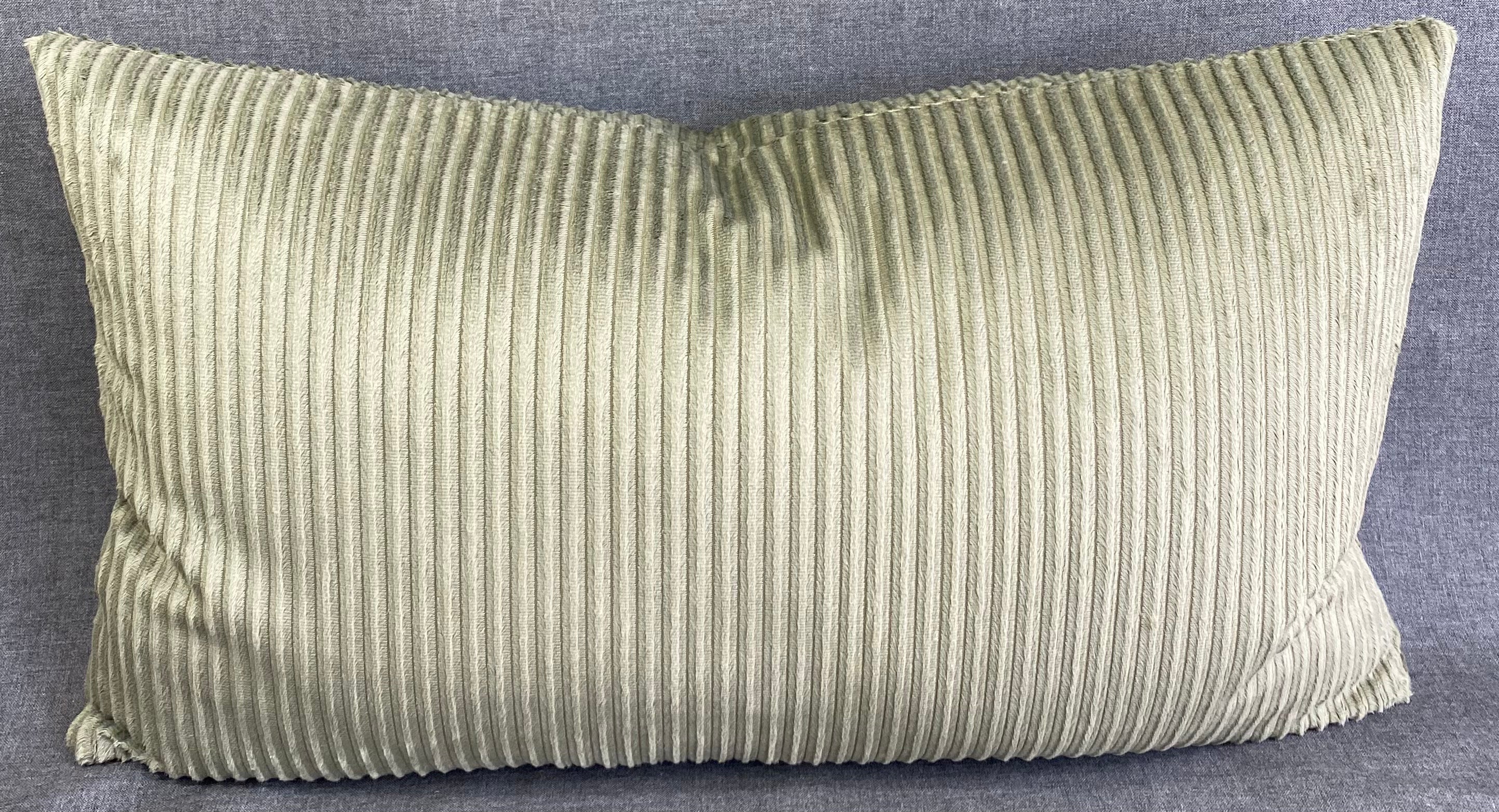 Luxury Lumbar Pillow - 24" x 14"- Sage Corduroy