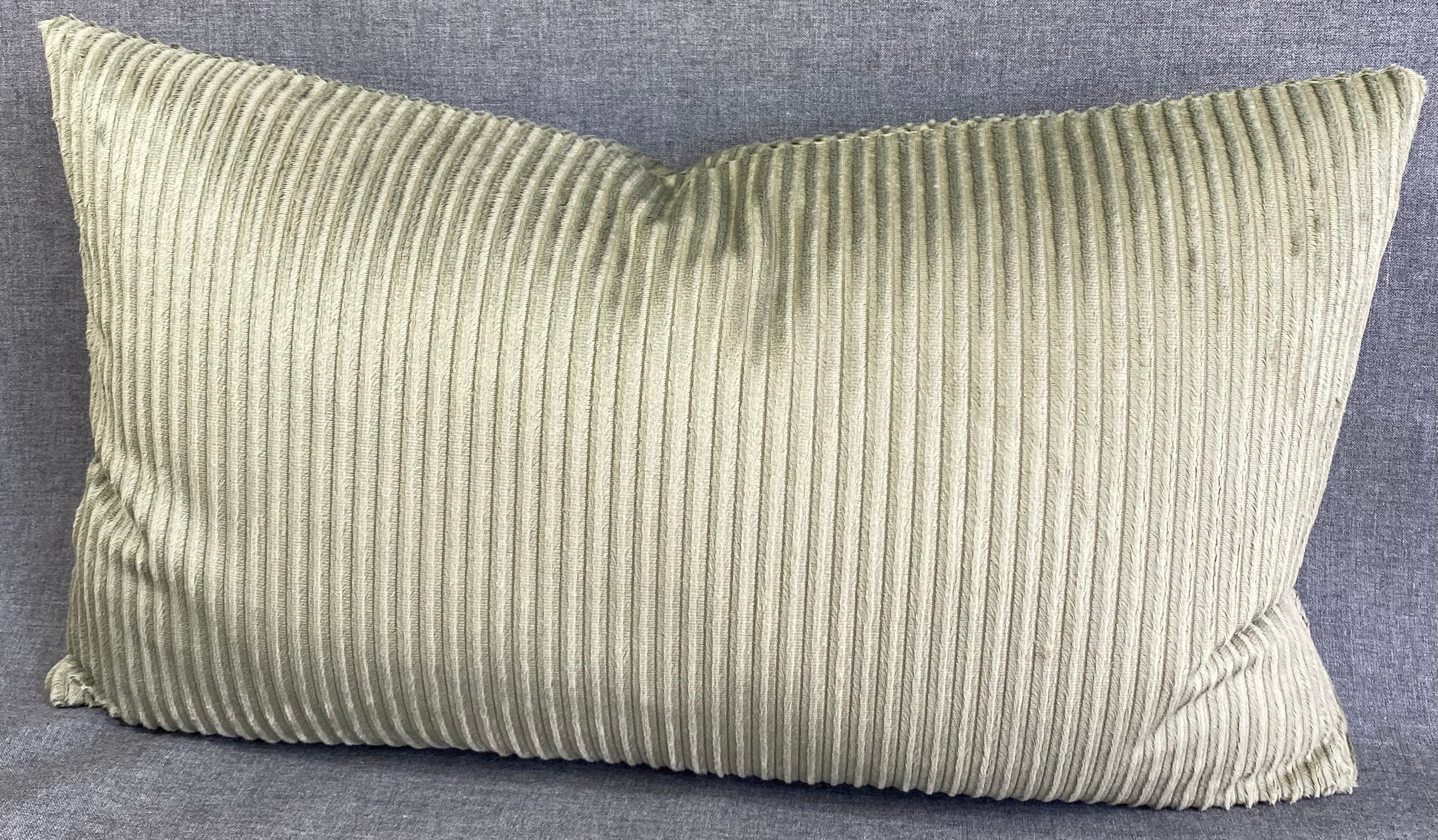 Luxury Lumbar Pillow - 24" x 14"- Sage Corduroy