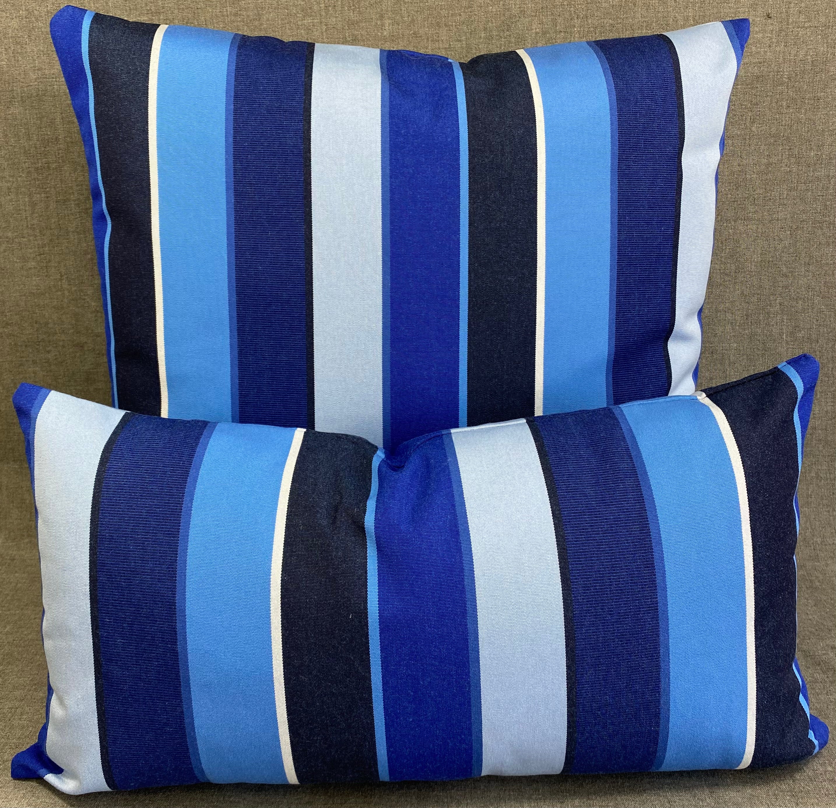 Luxury Outdoor Lumbar Pillow - 22"x 12"-  Resort Blue