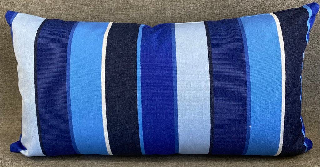 Luxury Outdoor Lumbar Pillow – 22" × 12" – Resort Blue